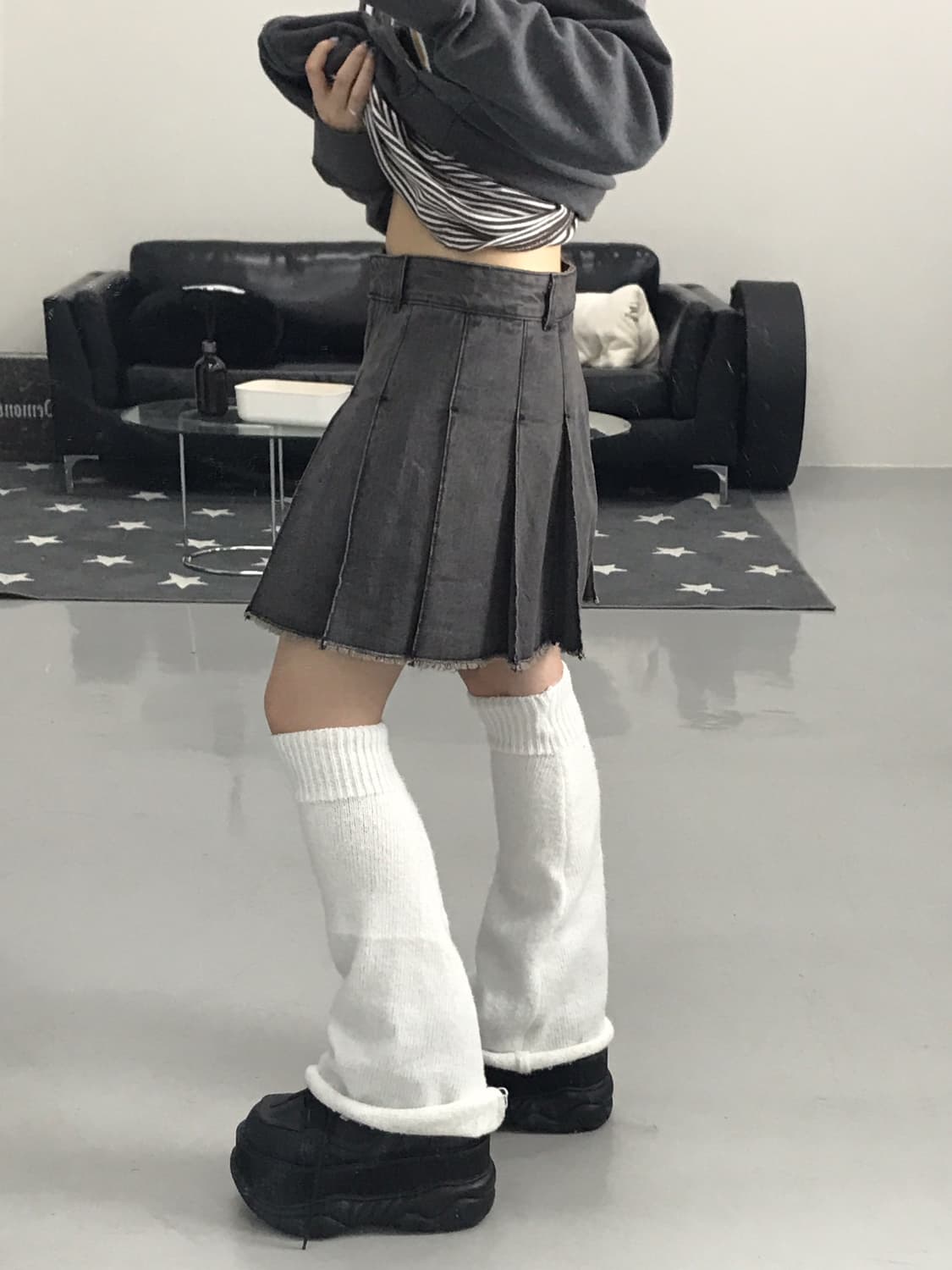 Gu Pleated Denim Mini Skirts 상품이미지2