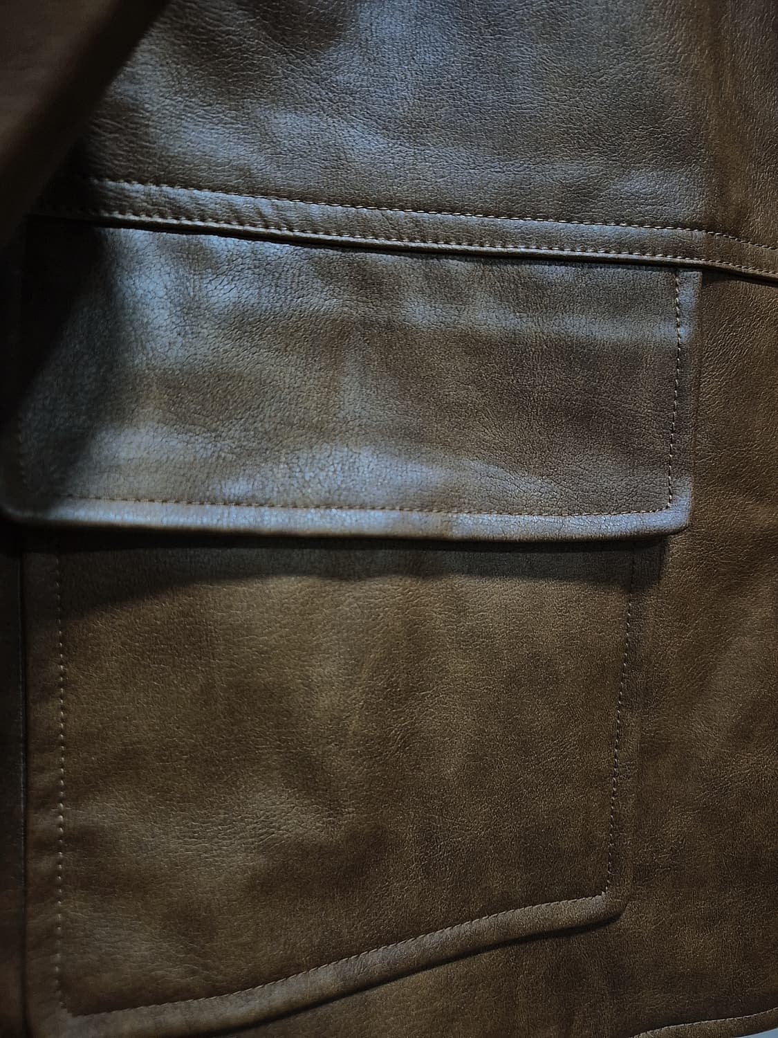 Jellpe. 초코브라운 가죽자켓 상품이미지5