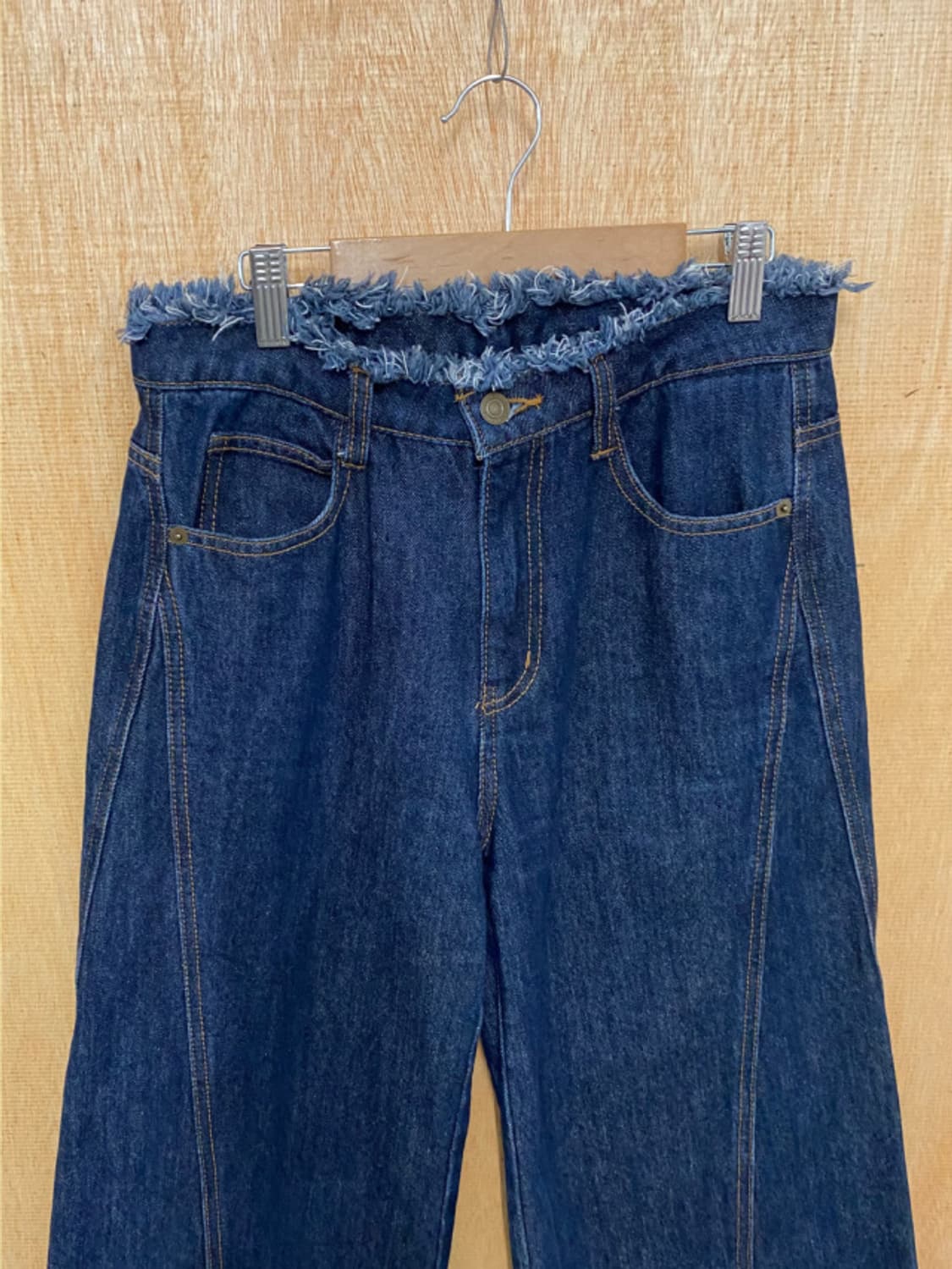 BEAMS cut-off wide denim pants 빔즈 컷오프 데님 상품이미지7