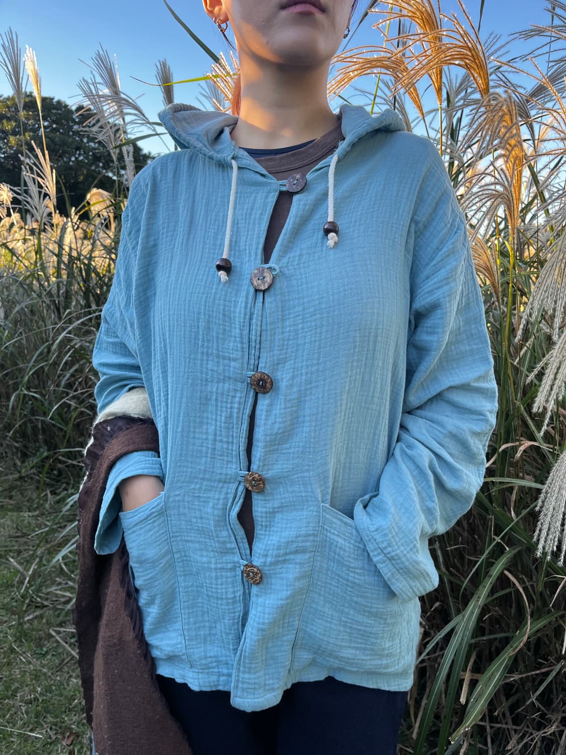 천연염색 Natural hood jacket ( blue ) 상품이미지6
