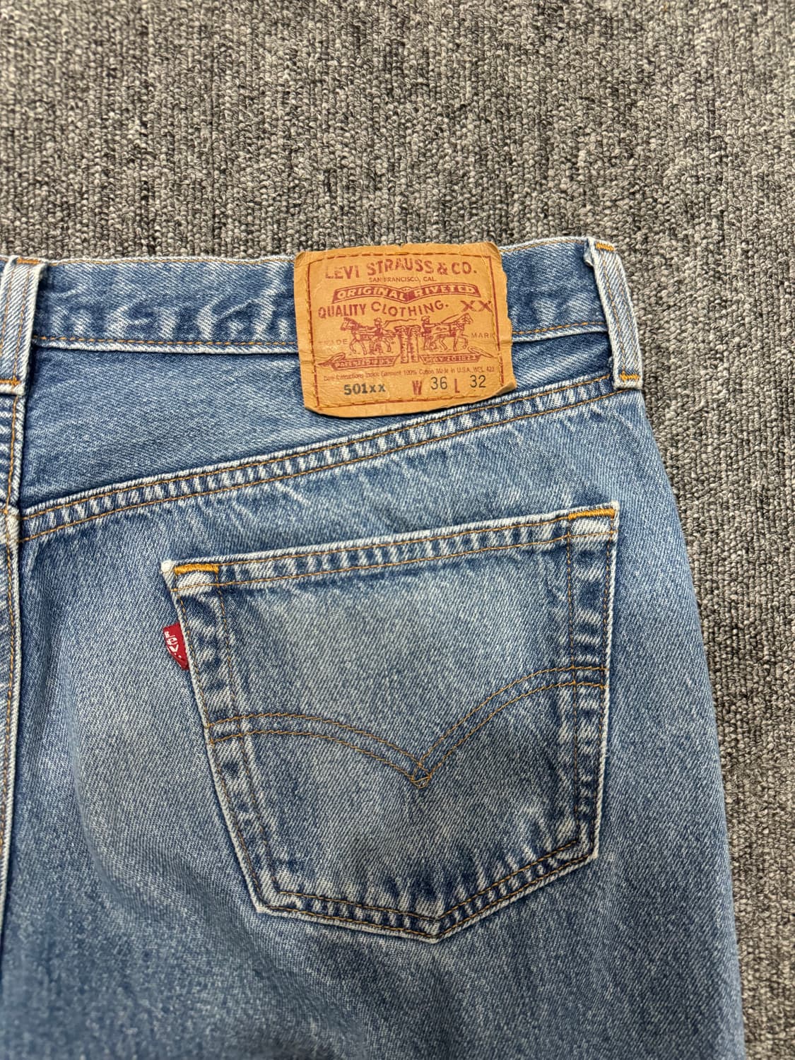 90s 리바이스 501xx USA 데님 빈티지 미디엄블루 36 상품이미지10