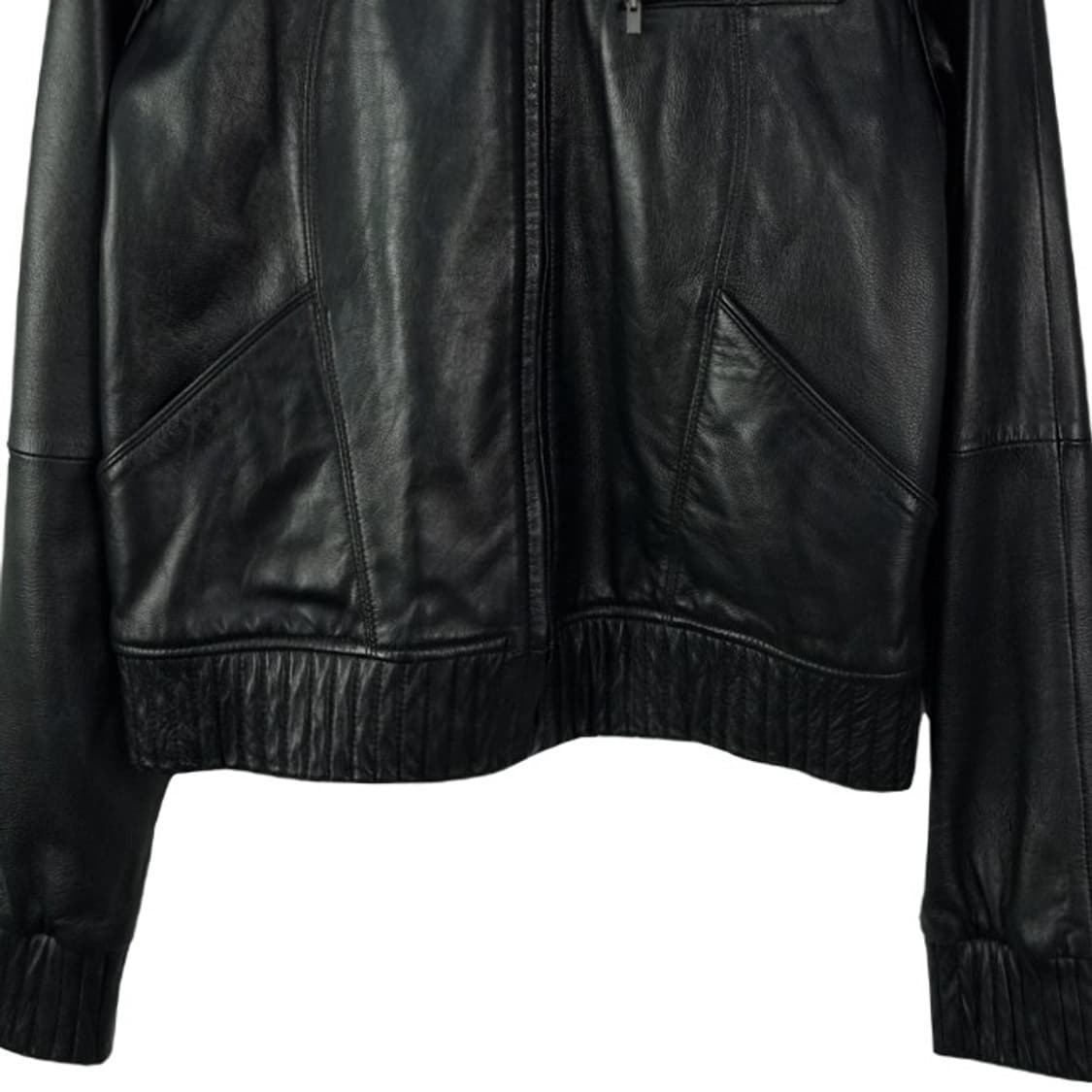 [도나카란 뉴욕] 리얼 레더 집업 블루종 가죽 자켓 블랙 M17768 상품이미지5