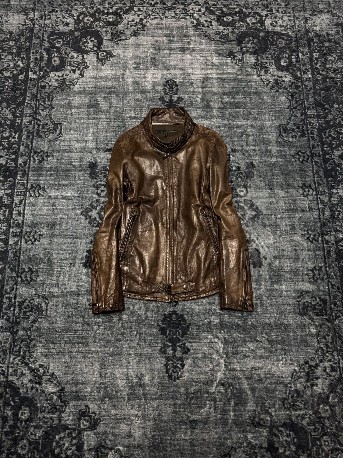 Schlussel brown lamb skin rider jacket 상품이미지1