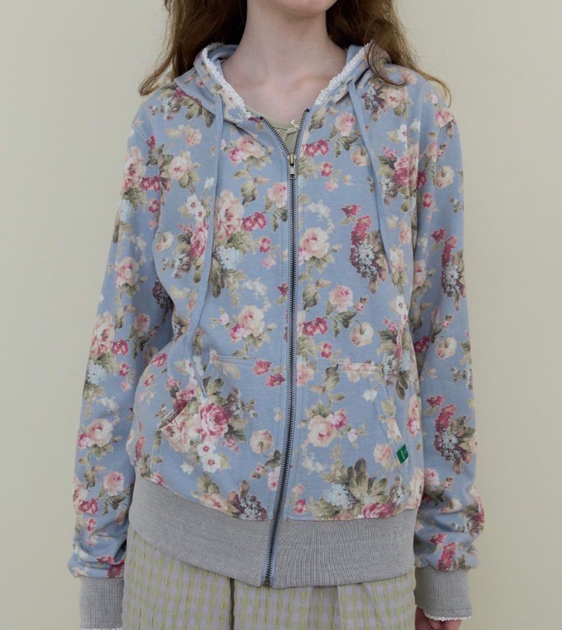 노컨텐츠 플라워 레이스 집업 상품이미지1