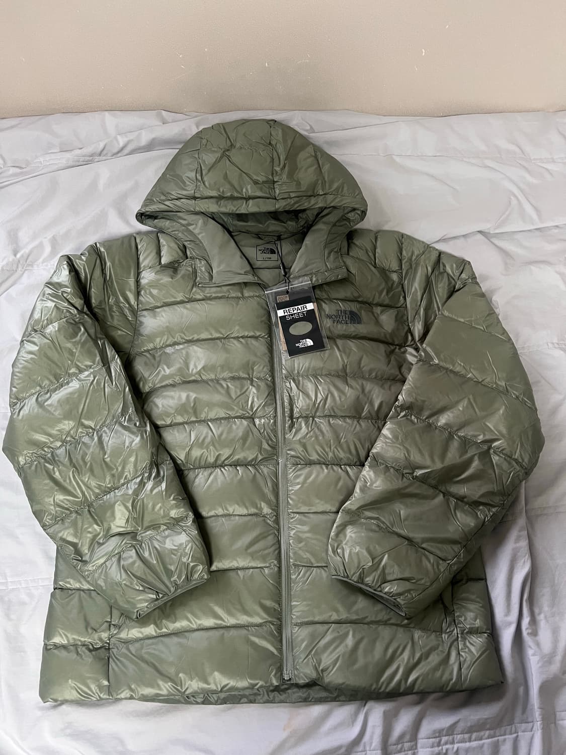 (L) 노스페이스 마티에 경량패딩 라이트 카키 덕다운 새상품 상품이미지1