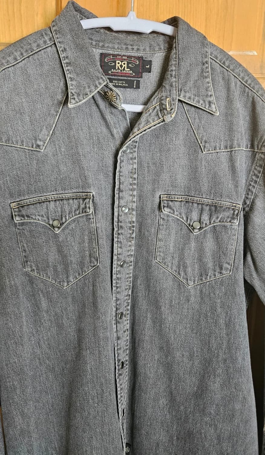 RRL 더블알엘 데님 웨스턴 셔츠 그레이 상품이미지2