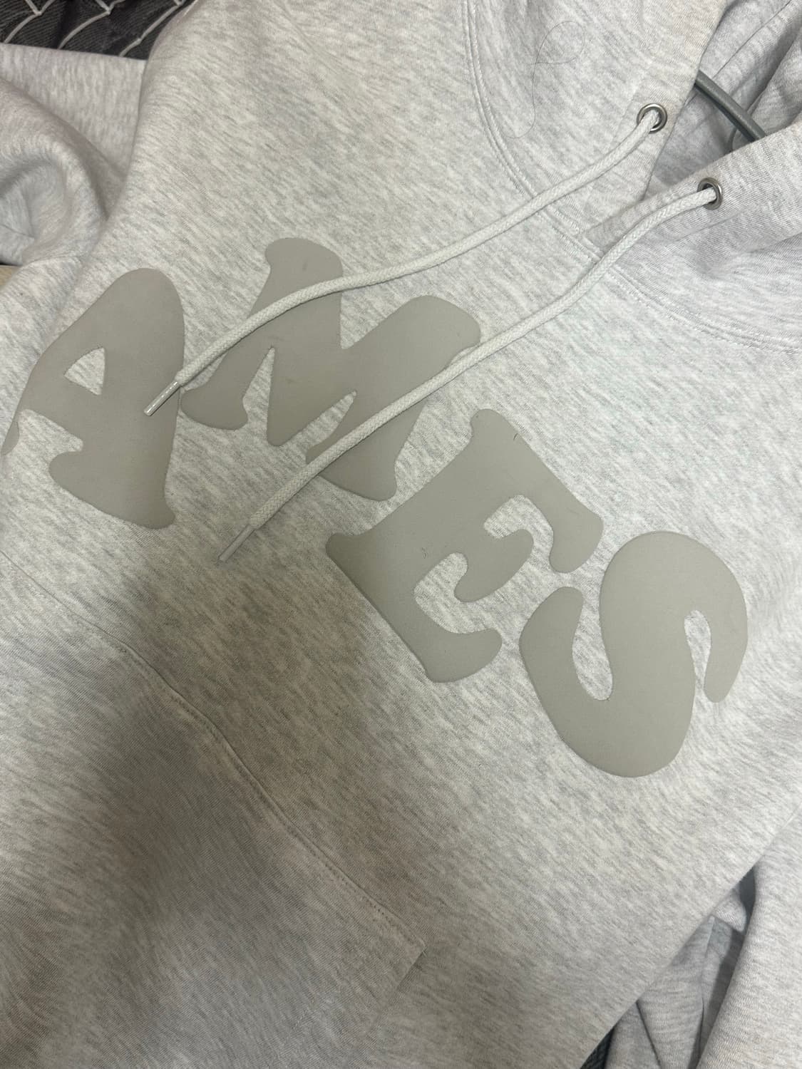 아메드 월드와이드 빅타이포 후드티 그레이 기모 s 상품이미지3