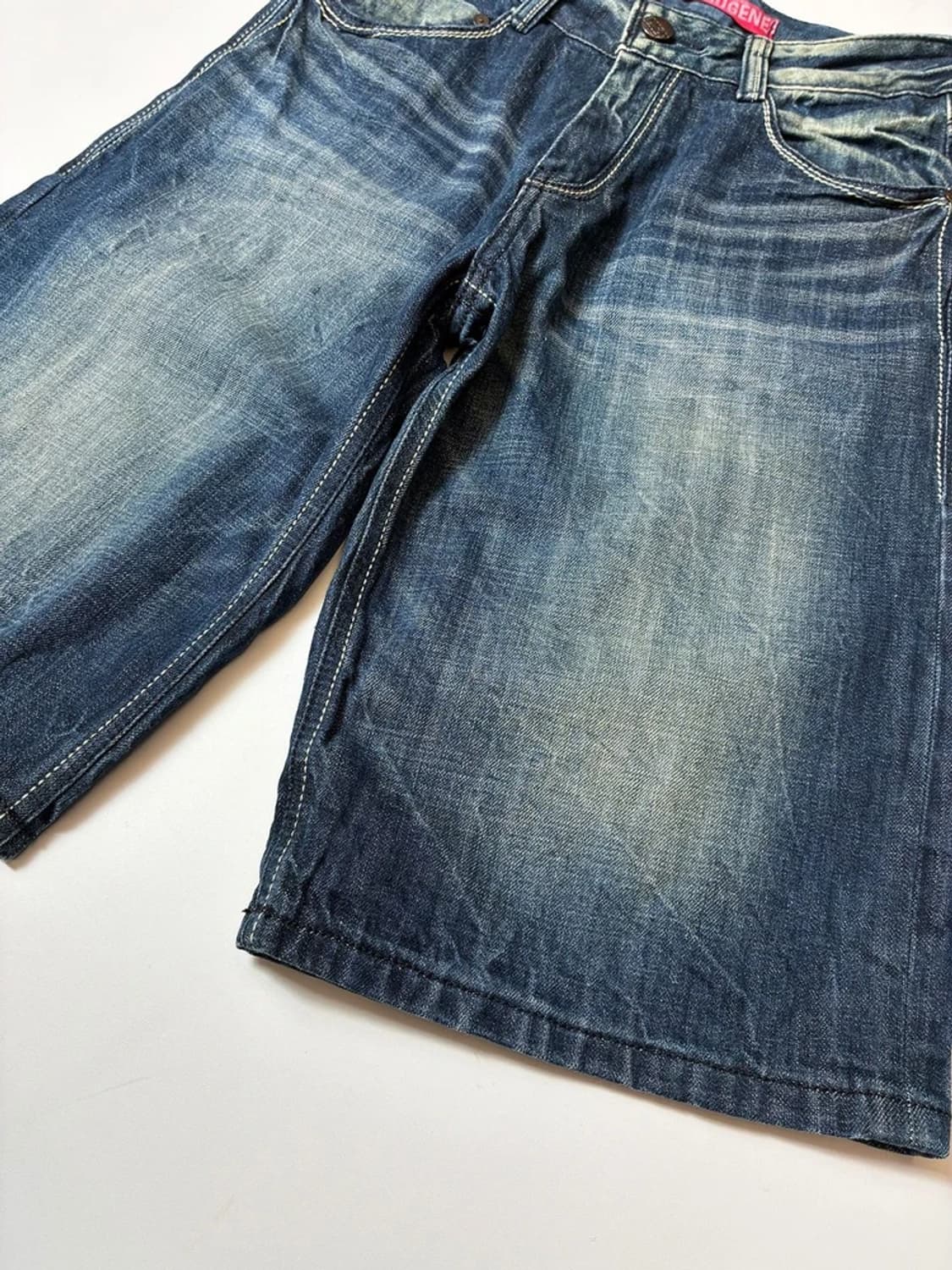 에비수 00's 샌드워싱 옐로우 브러쉬드 버뮤다 데님 쇼츠 PN8709 상품이미지6