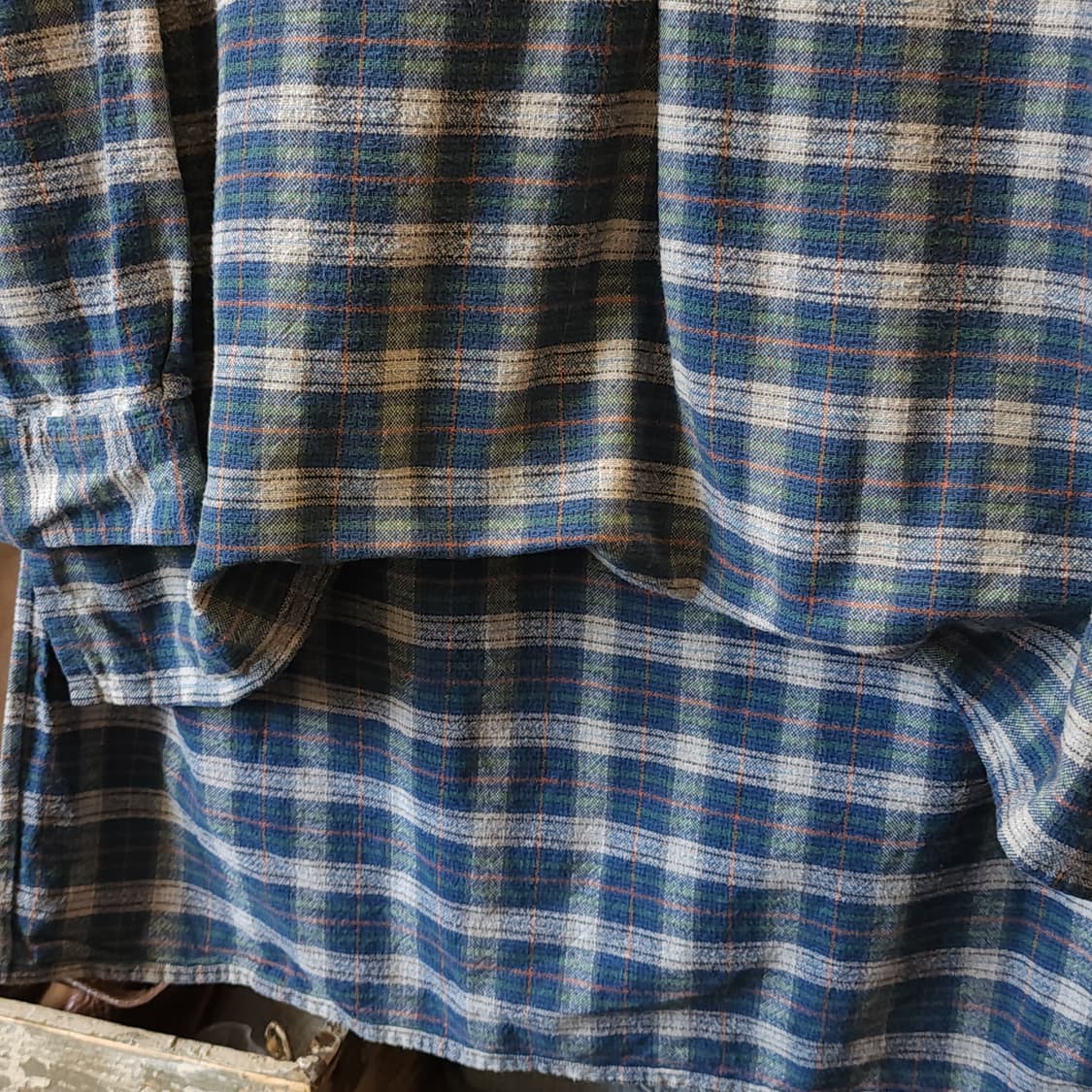 60s 프랑스 워크셔츠 플란넬 셔츠 가드너 빈티지 셔츠 롱 튜닉 셔츠 L 상품이미지7