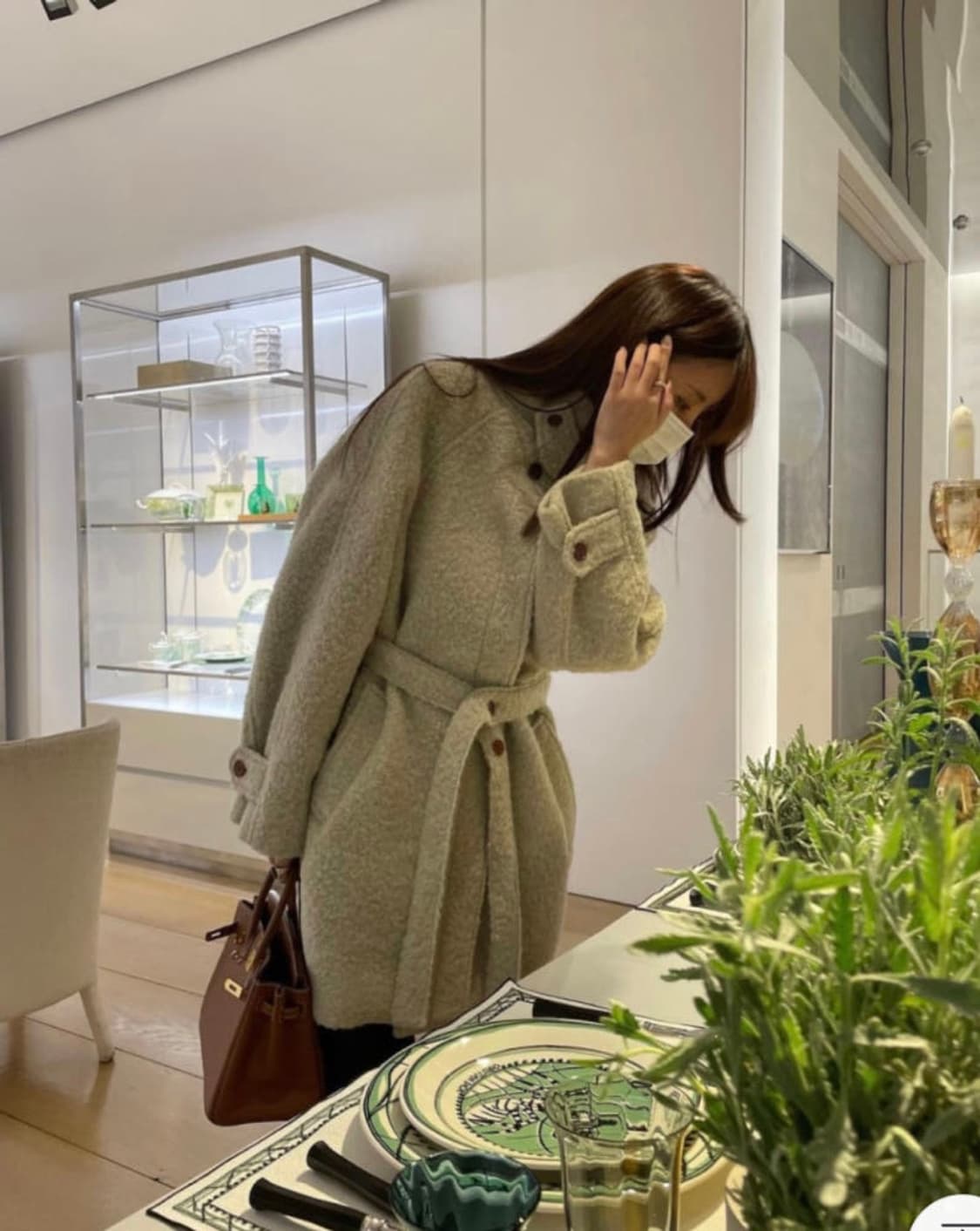 런던플랏 브루클린 하프넥 알파카 코트 상품이미지1