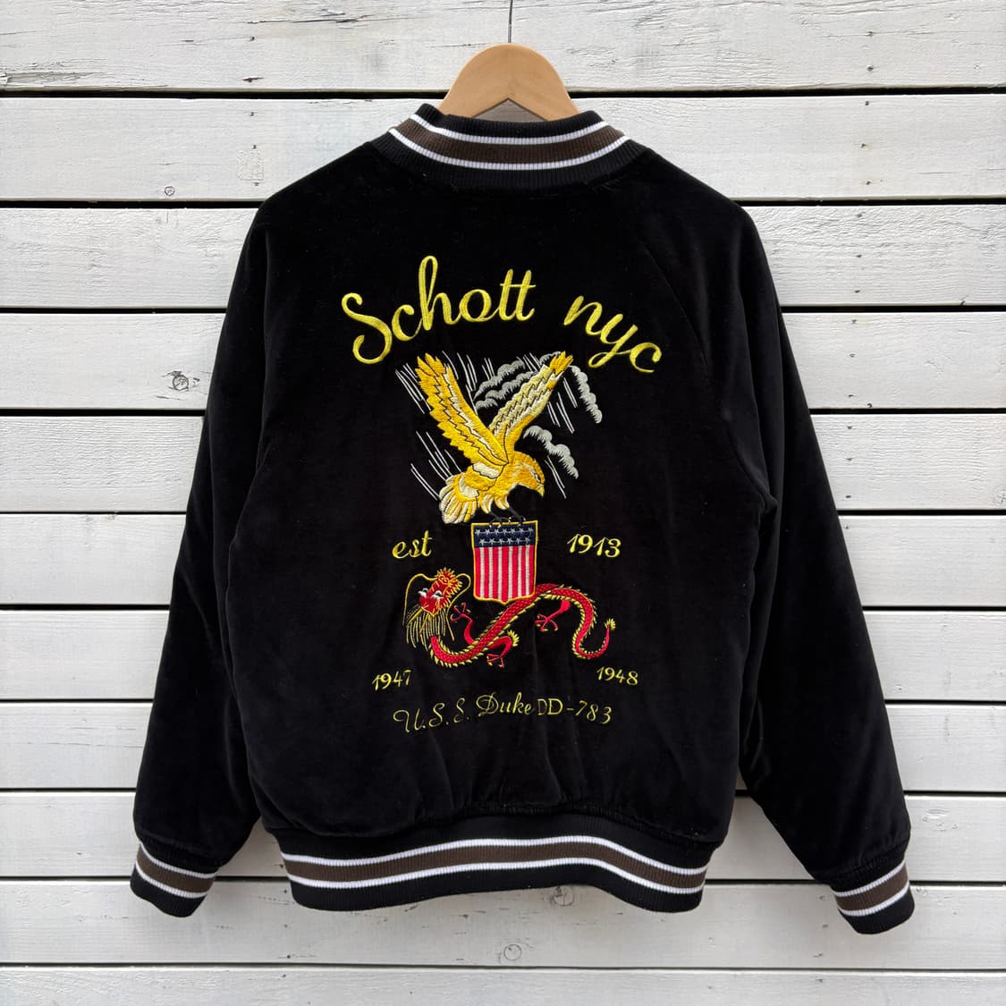 Schott 쇼트 수베니어 벨벳 스카잔 자켓 상품이미지8