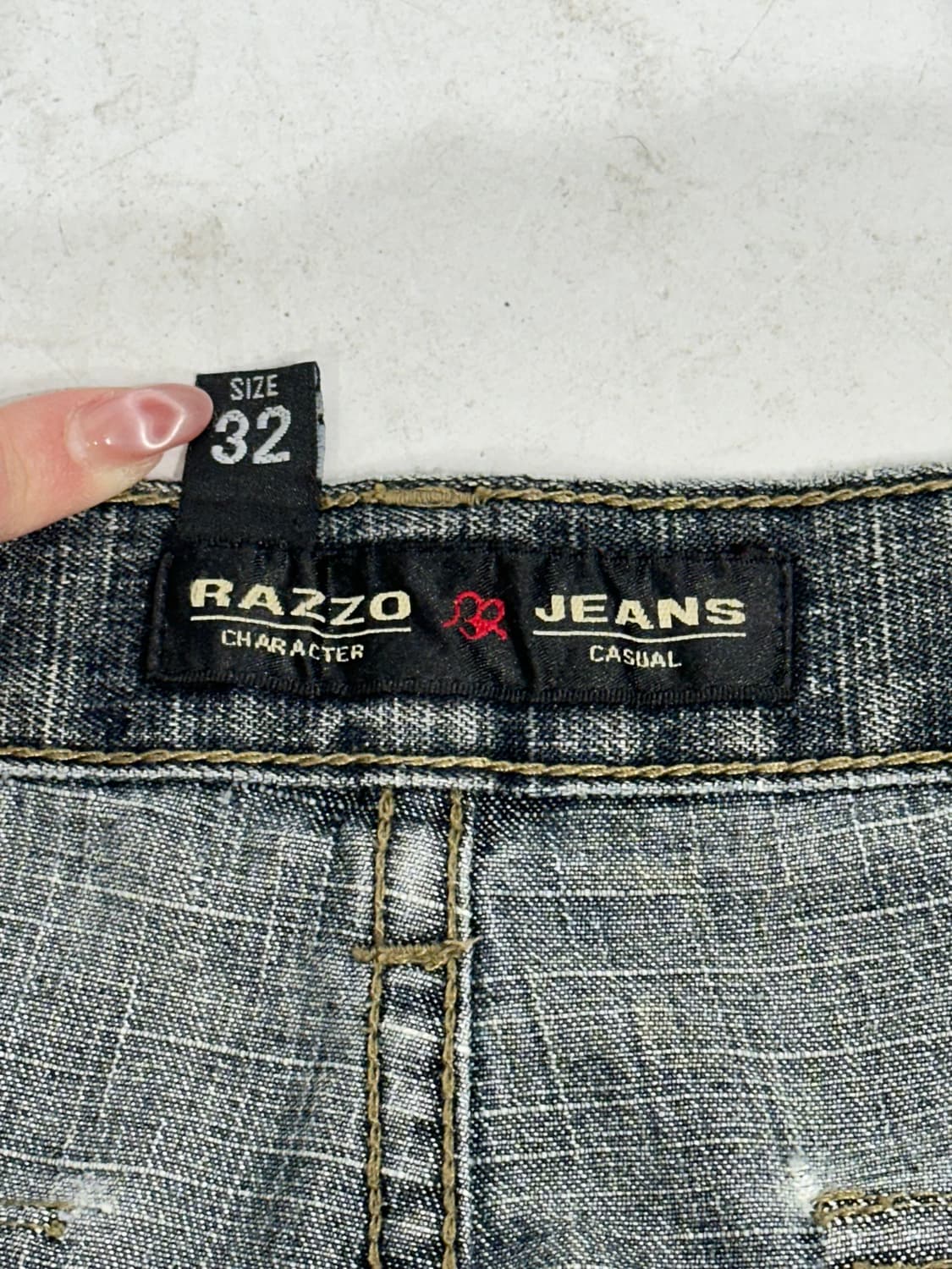 빈티지 RAZZO 중청 대대장 유틸리티 절개 와이드 데님 팬츠 청바지  상품이미지7