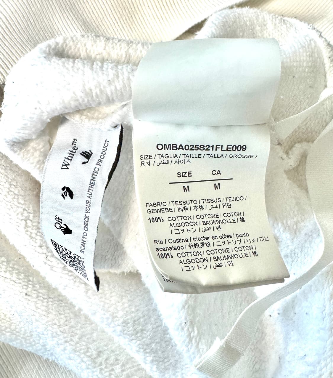 OFF WHITE 오프화이트 스프레이 카라바조 화이트 스웻셔츠 M 상품이미지8