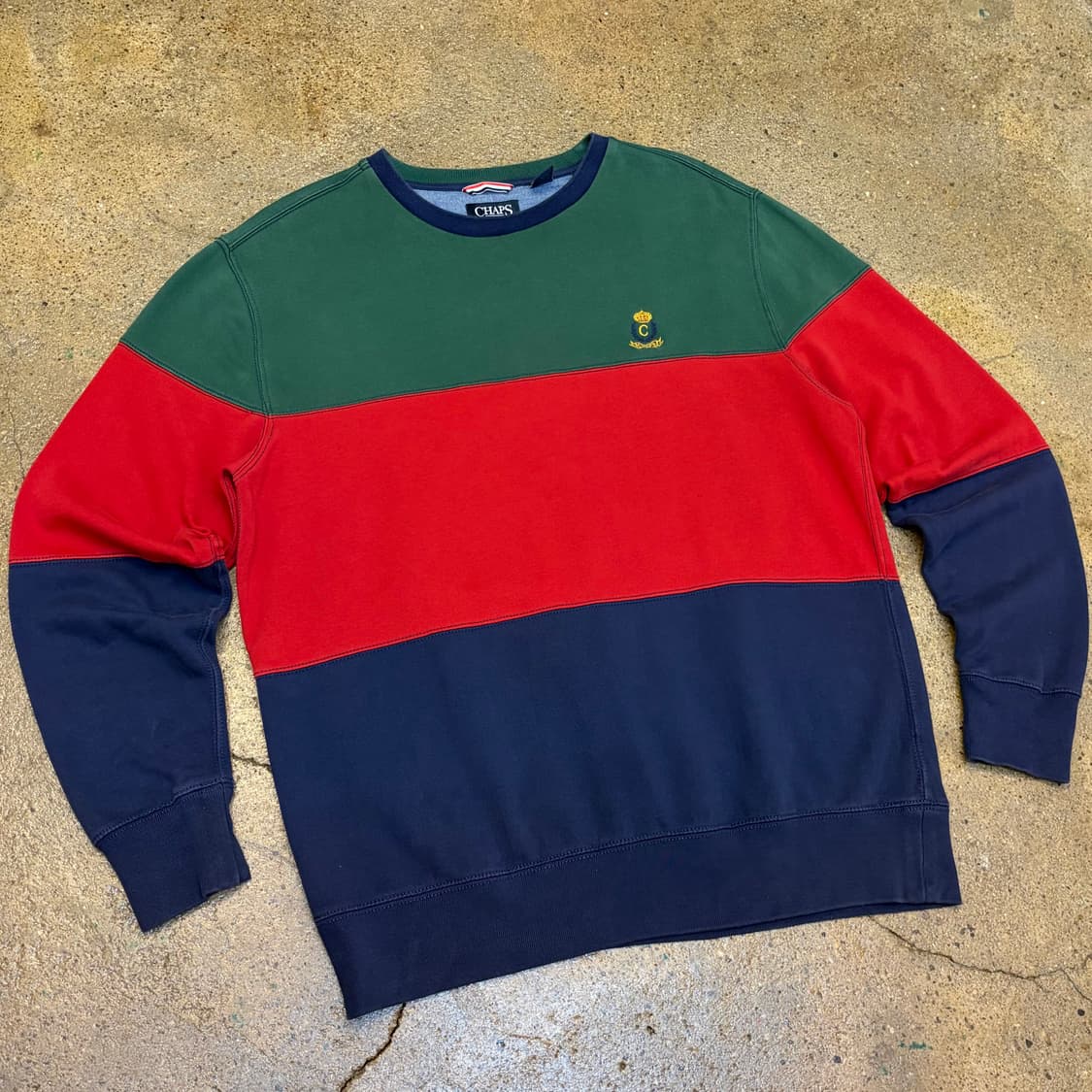 레어 00s 미국 빈티지 챕스 배색 맨투맨 상품이미지2