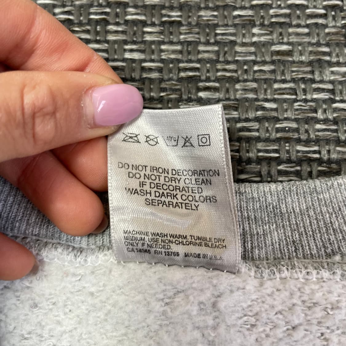 프룻오브더룸 그레이 자수 기모 맨투맨 스웻셔츠 M 상품이미지7