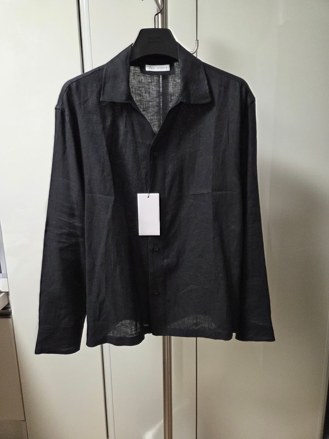 자라 ZARA 블랙 린넨 셔츠 상품이미지1