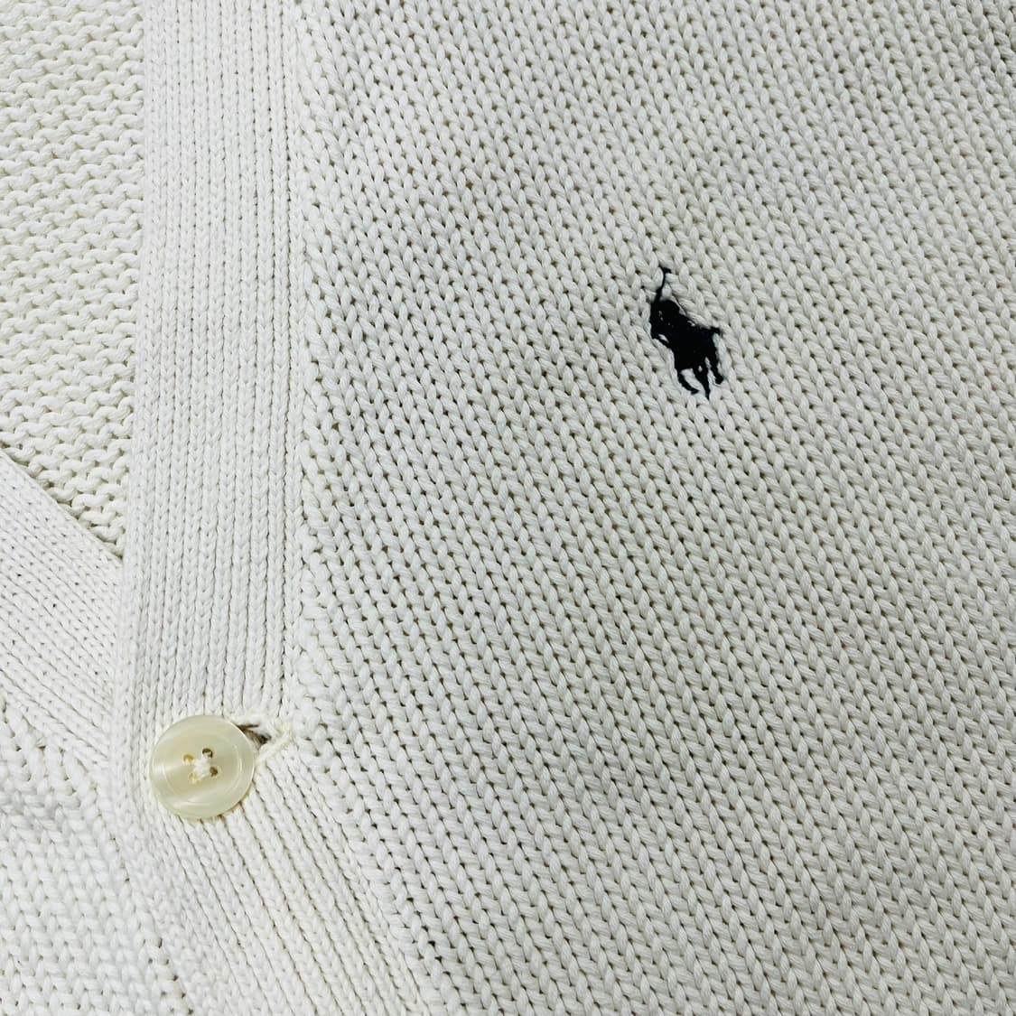 폴로 랄프로렌 90s 딥 화이트 미니멀 코튼 가디건 상품이미지7