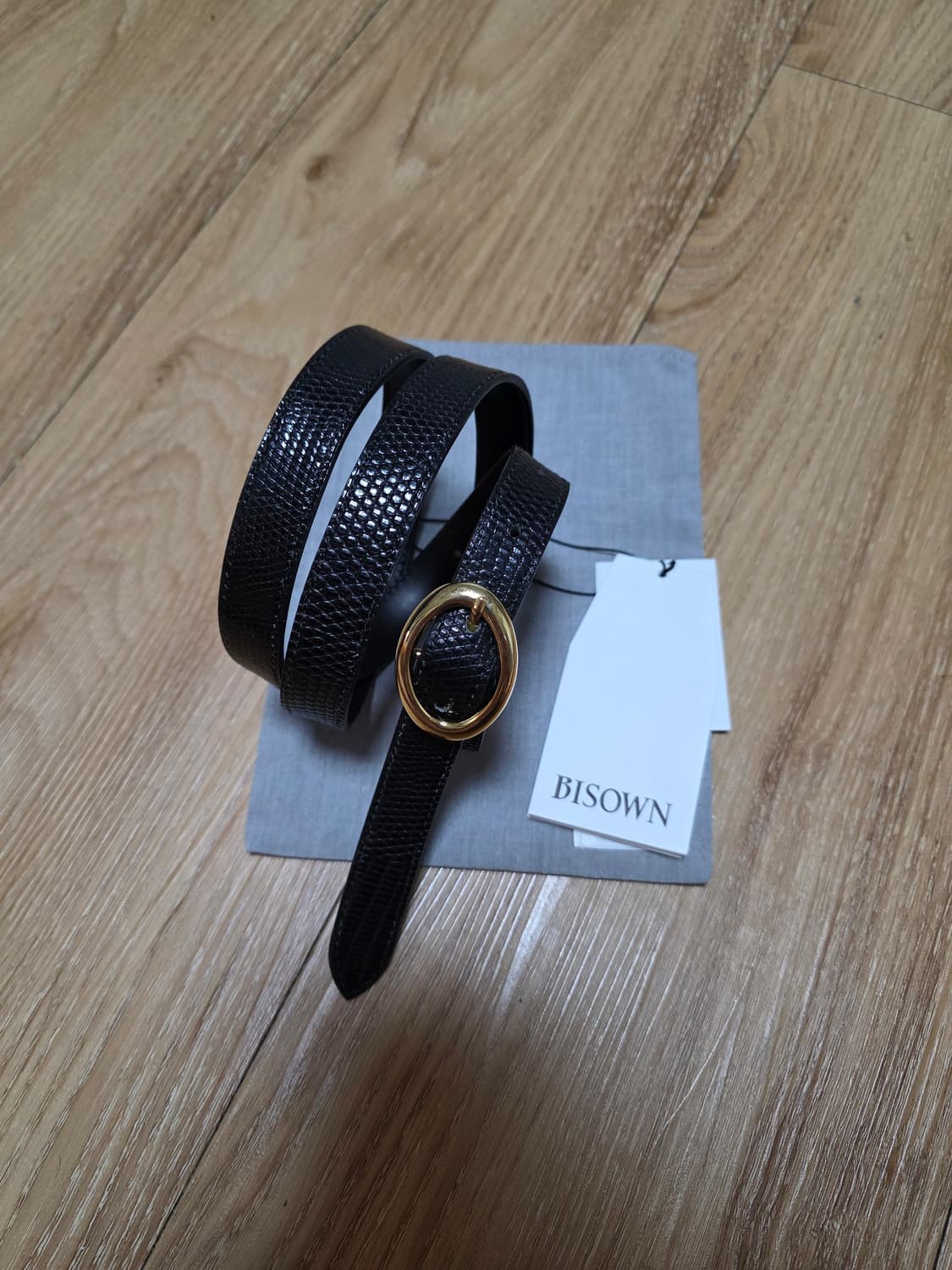 택포30만)25fw BISOWN 비손 Lizard Oval 벨트 상품이미지1