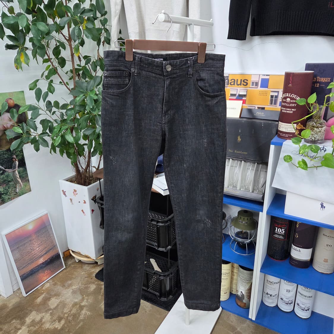 송지오 흑청 데님팬츠 78 상품이미지1