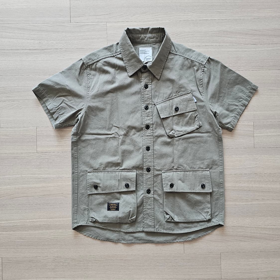 예약 ..M L 95 100 ) 밀리터리 포켓 반팔 워크 아메카지 셔츠 상품이미지1