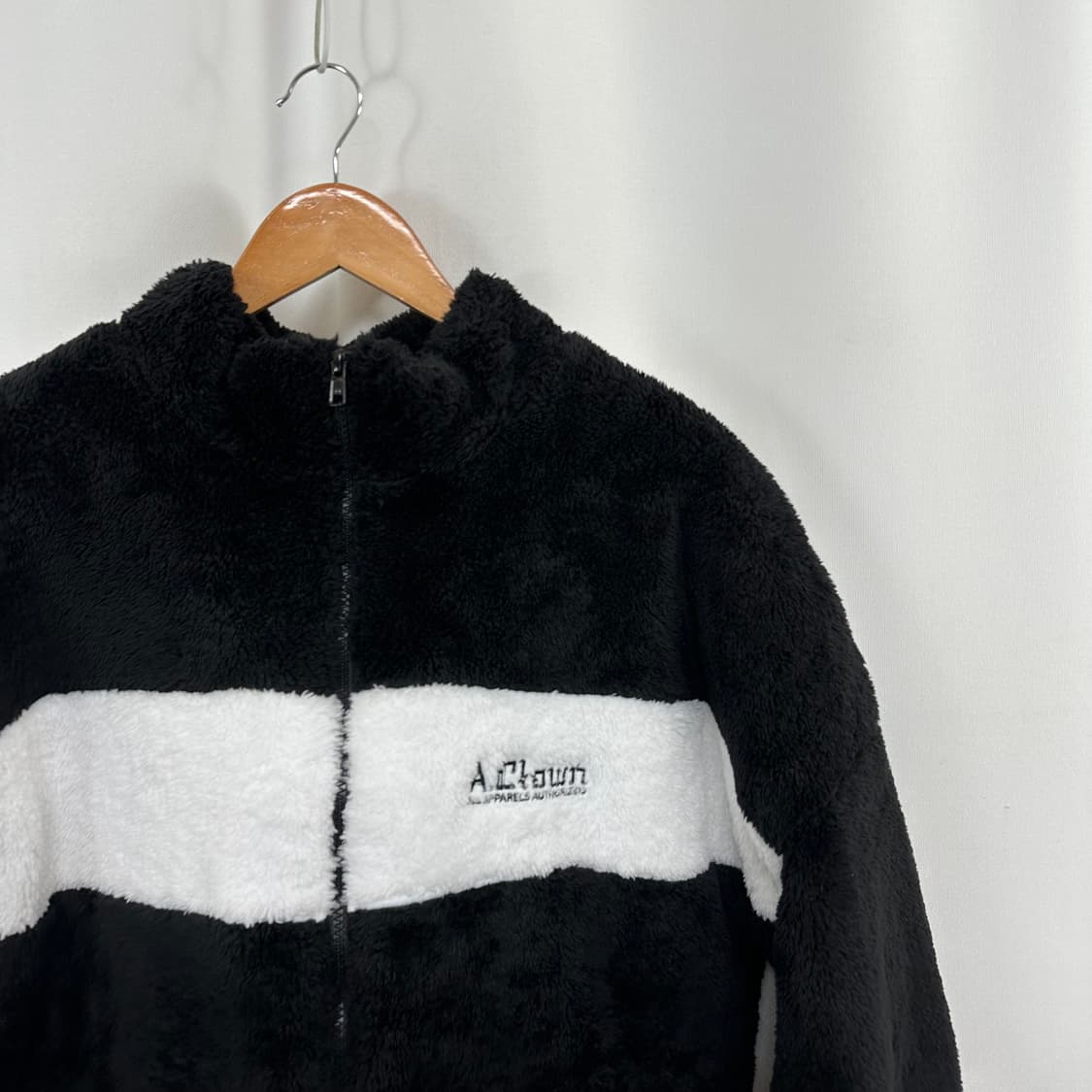  ACLOWN 남자 퍼 집업자켓 블랙 M 상품이미지2