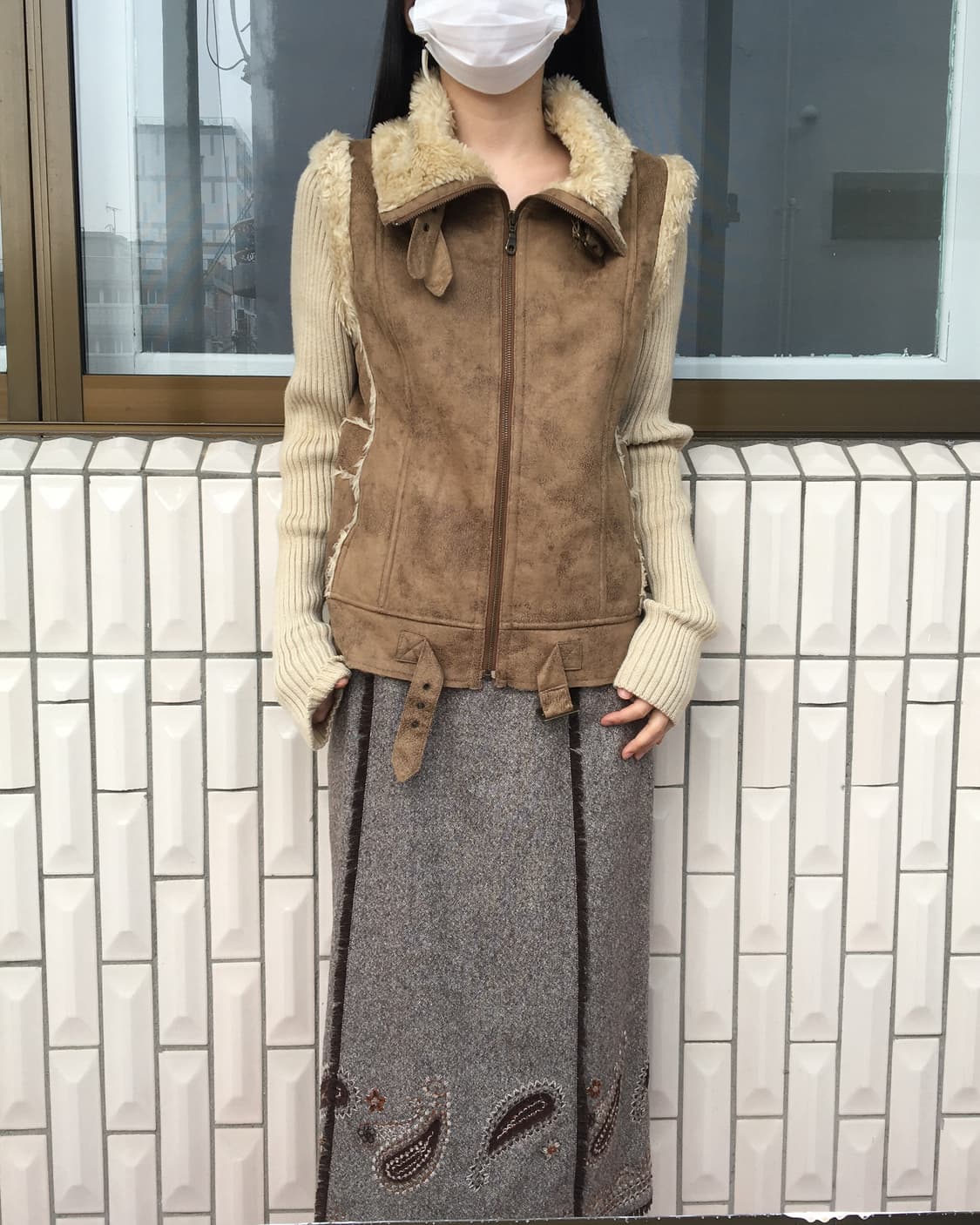 Belted high neck zip up 상품이미지1