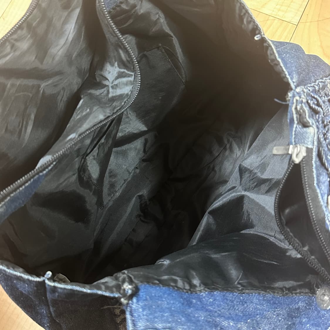 빈티지 데님 셔링 토트백 모리걸 너드 니혼진 y2k 하구미 가방 상품이미지4