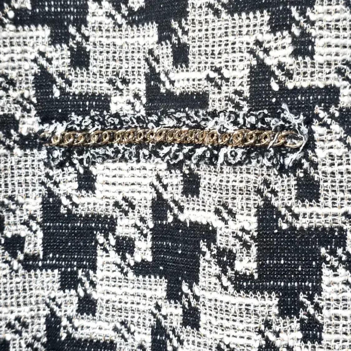 [새상품] ZARA 진주 버튼 하운드투스 체크 트위드 원피스 55 상품이미지5