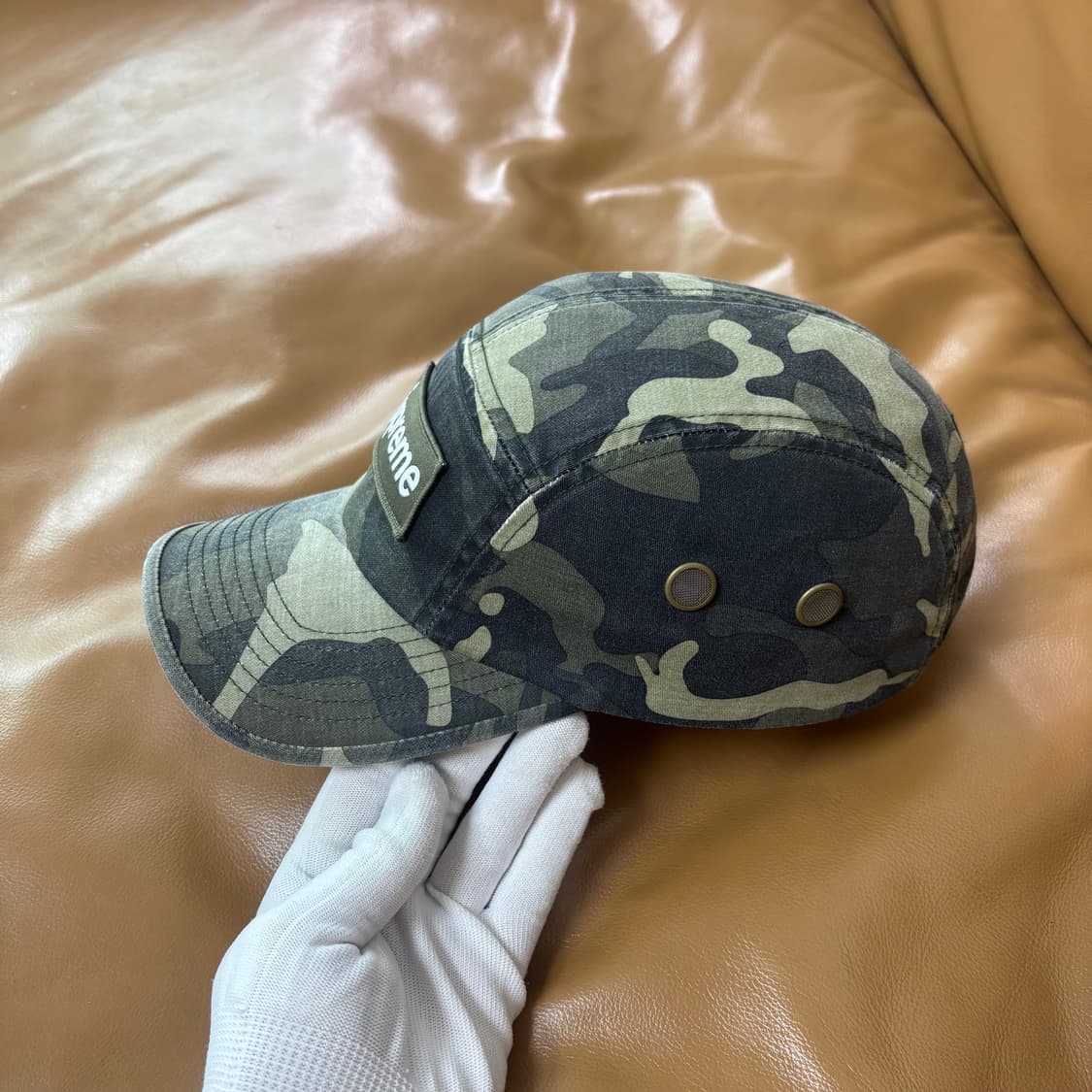 슈프림 캠프캡 모자 박스로고 23ss 밀리터리 카모 올리브 상품이미지4