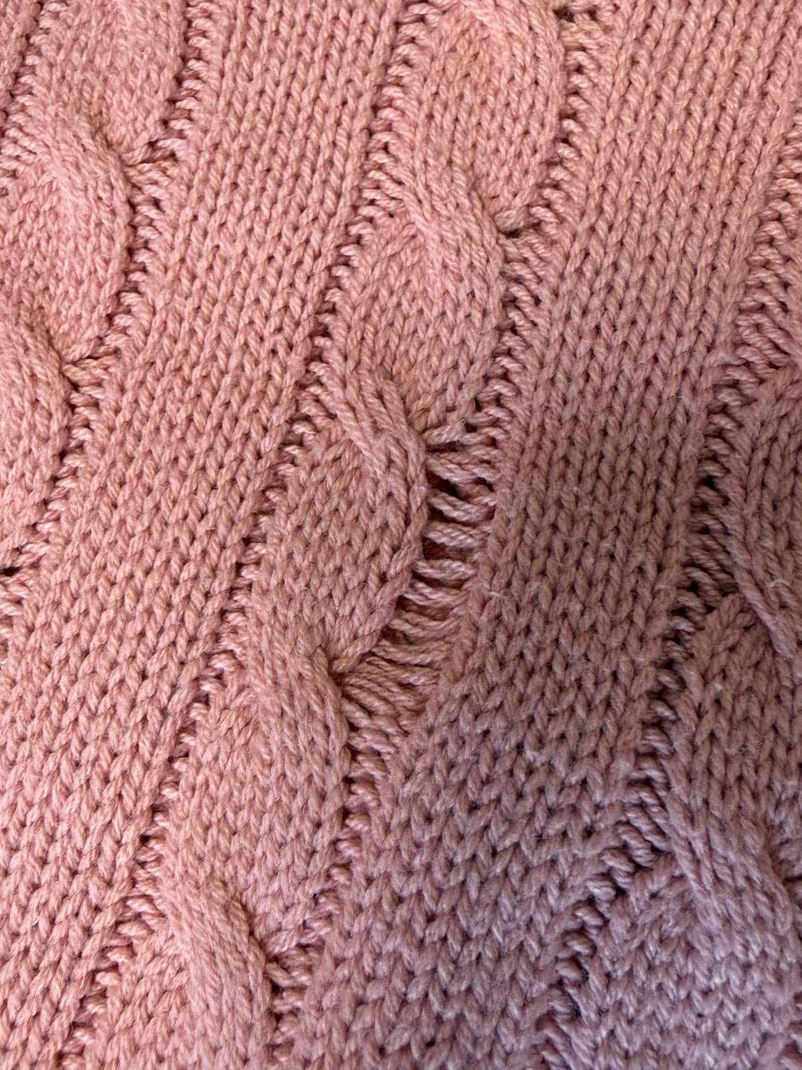 블랙업 프린느 꽈배기 크롭 니트 핑크 상품이미지3