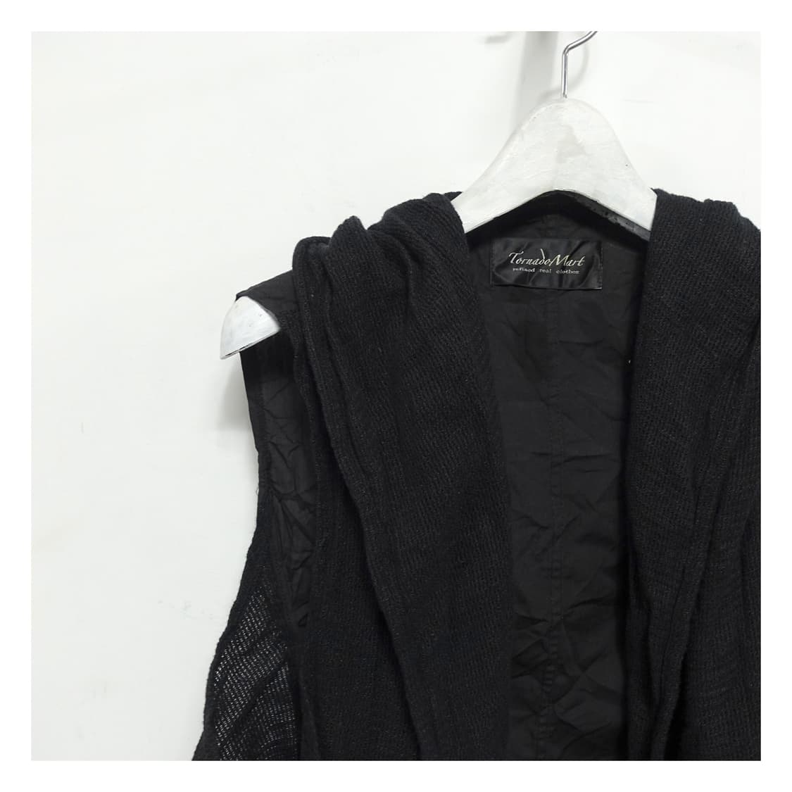 TORNADOMART 아티잔 가공 셔링 리넨 전환 후드 레이어 베스트 상품이미지5