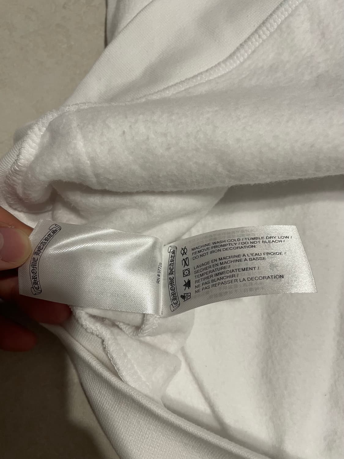 크롬하츠 스크롤라벨 후드집업 화이트 XL 상품이미지7