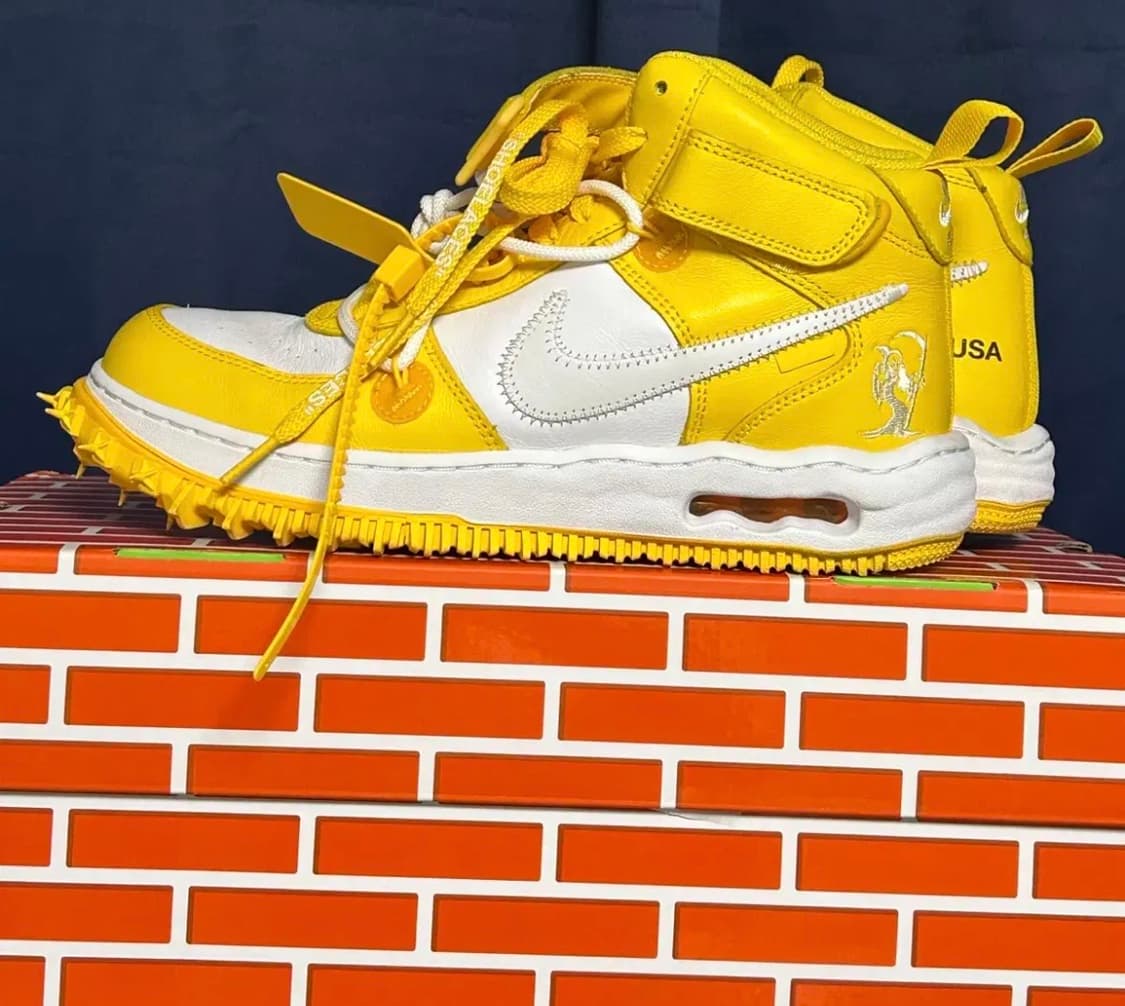 나이키 오프화이트 에어포스1 레더 바시티 메이즈 265 상품이미지2