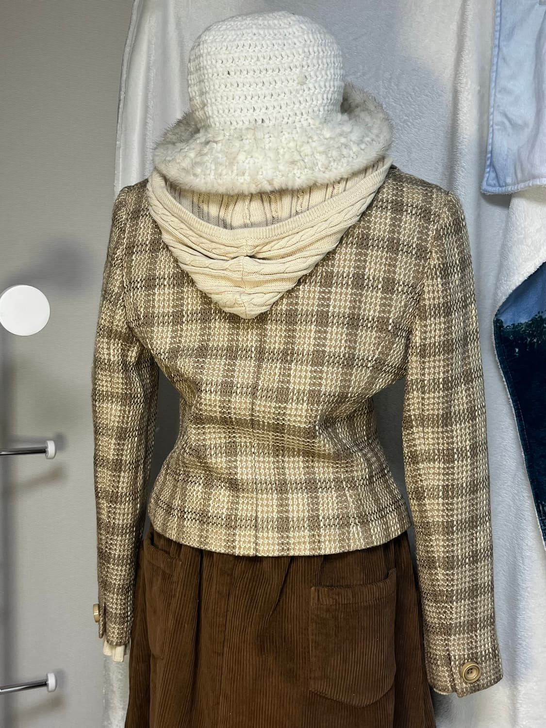 일본 빈티지 체크 울 자켓 상품이미지3