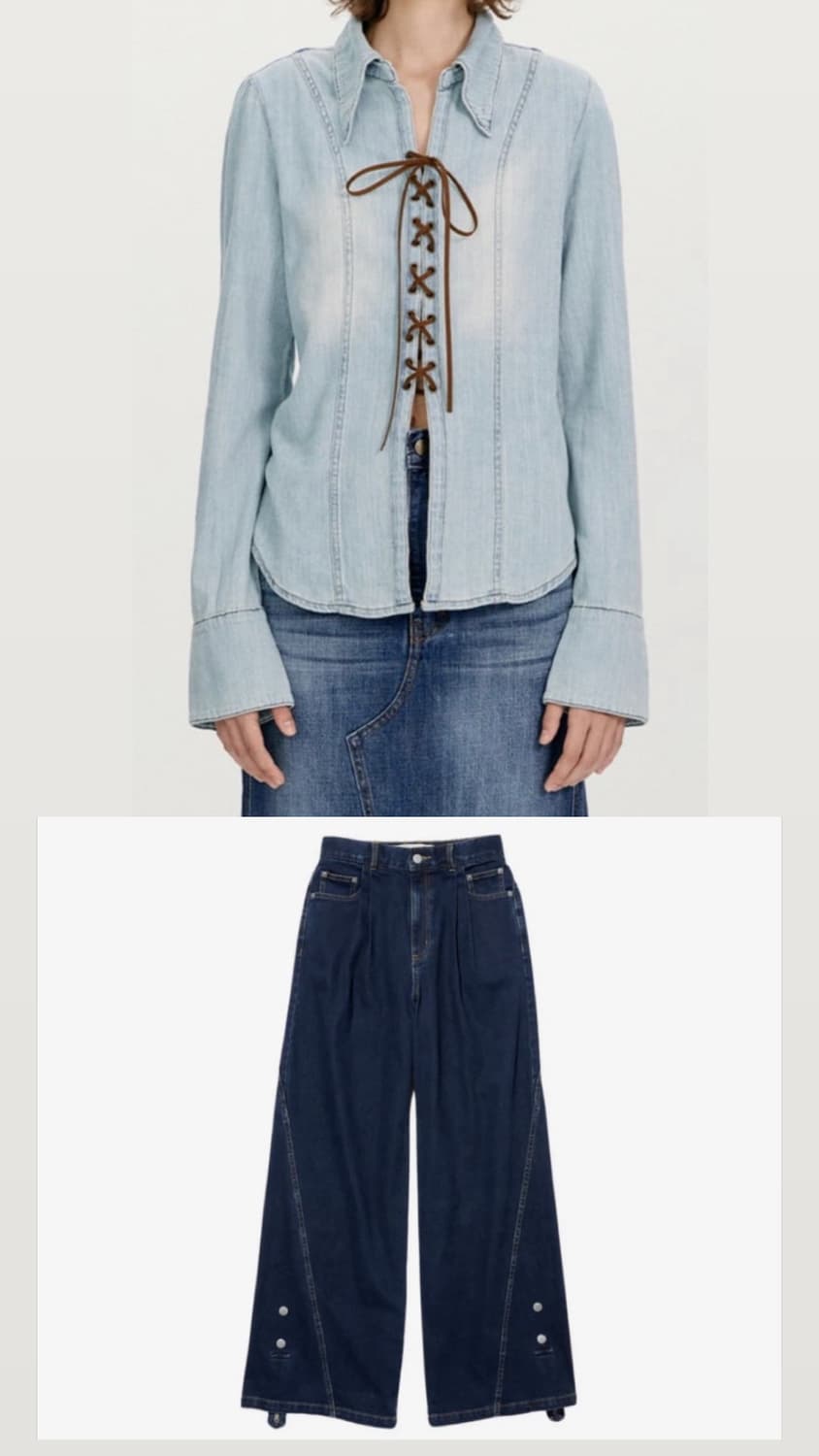 더오픈 데님셔츠+rokh GU 데님팬츠 상품이미지1