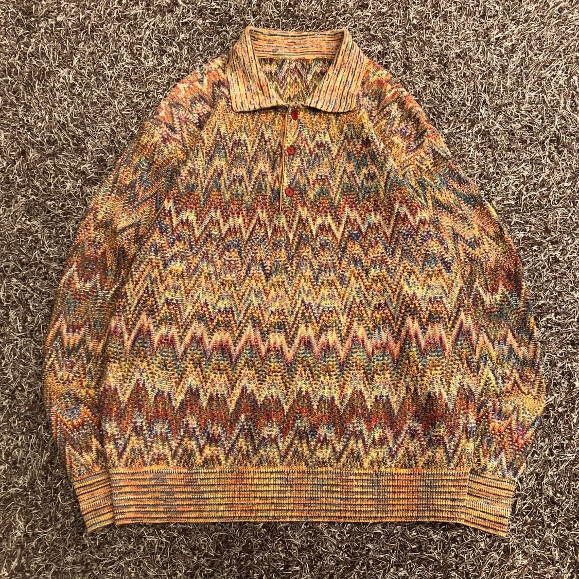 CAPERDONI 패턴 울 카라 니트 상품이미지1