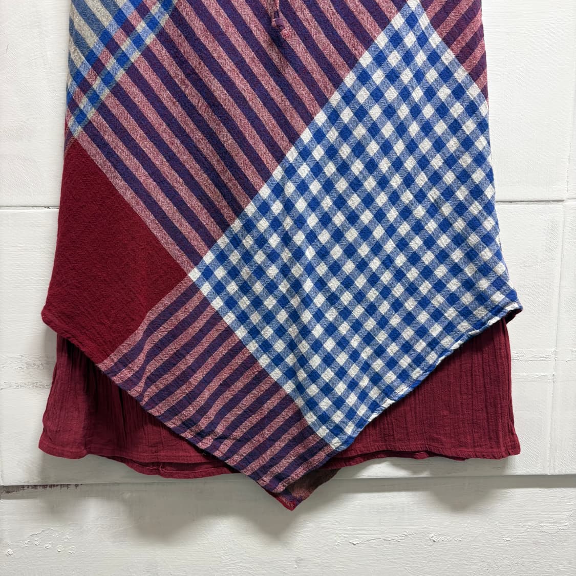 Pyumosso 코튼 체크 레이어트 롱 스커트 JPN  상품이미지3