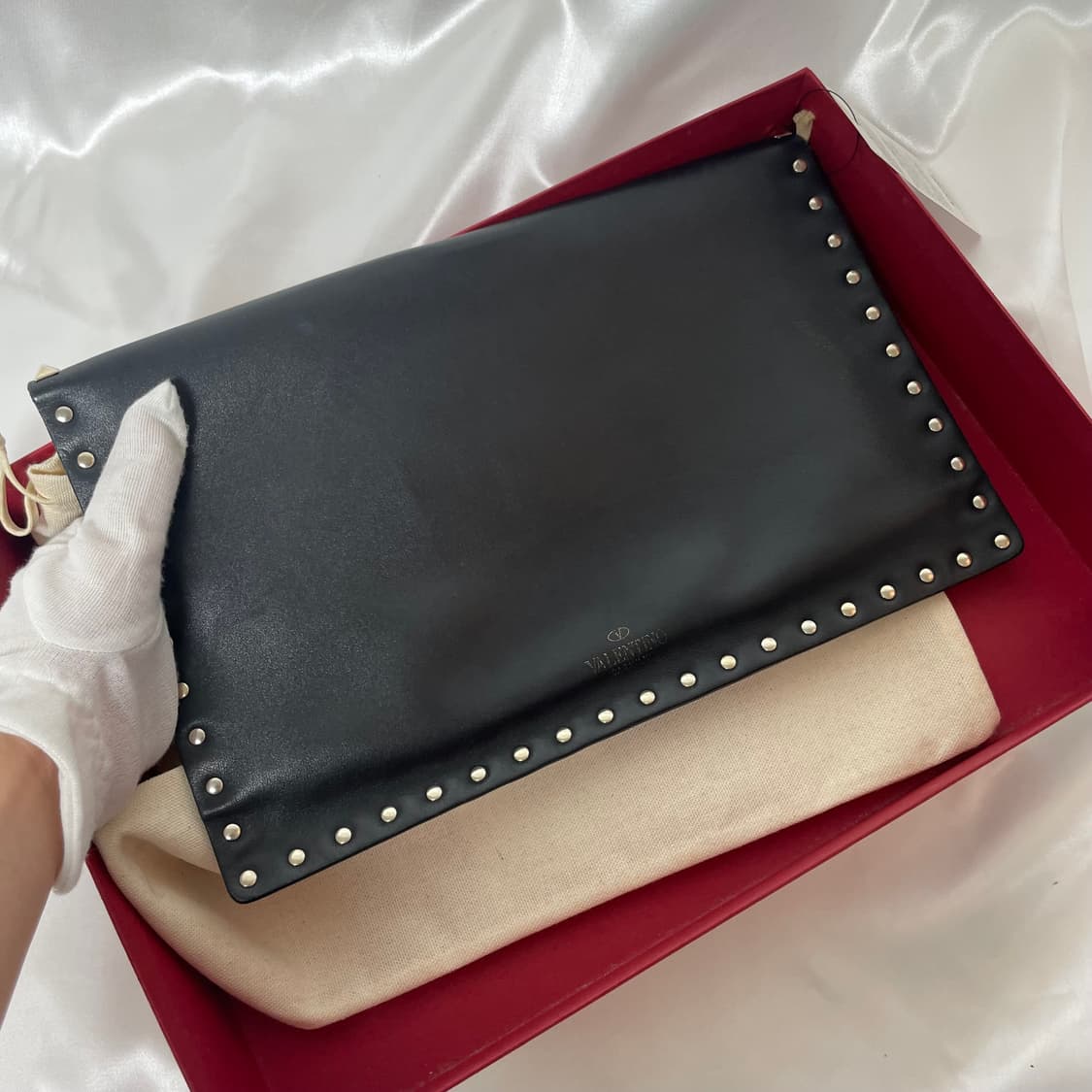 발렌티노 락스터드 클러치 블랙 풀세트 A급 상품이미지7