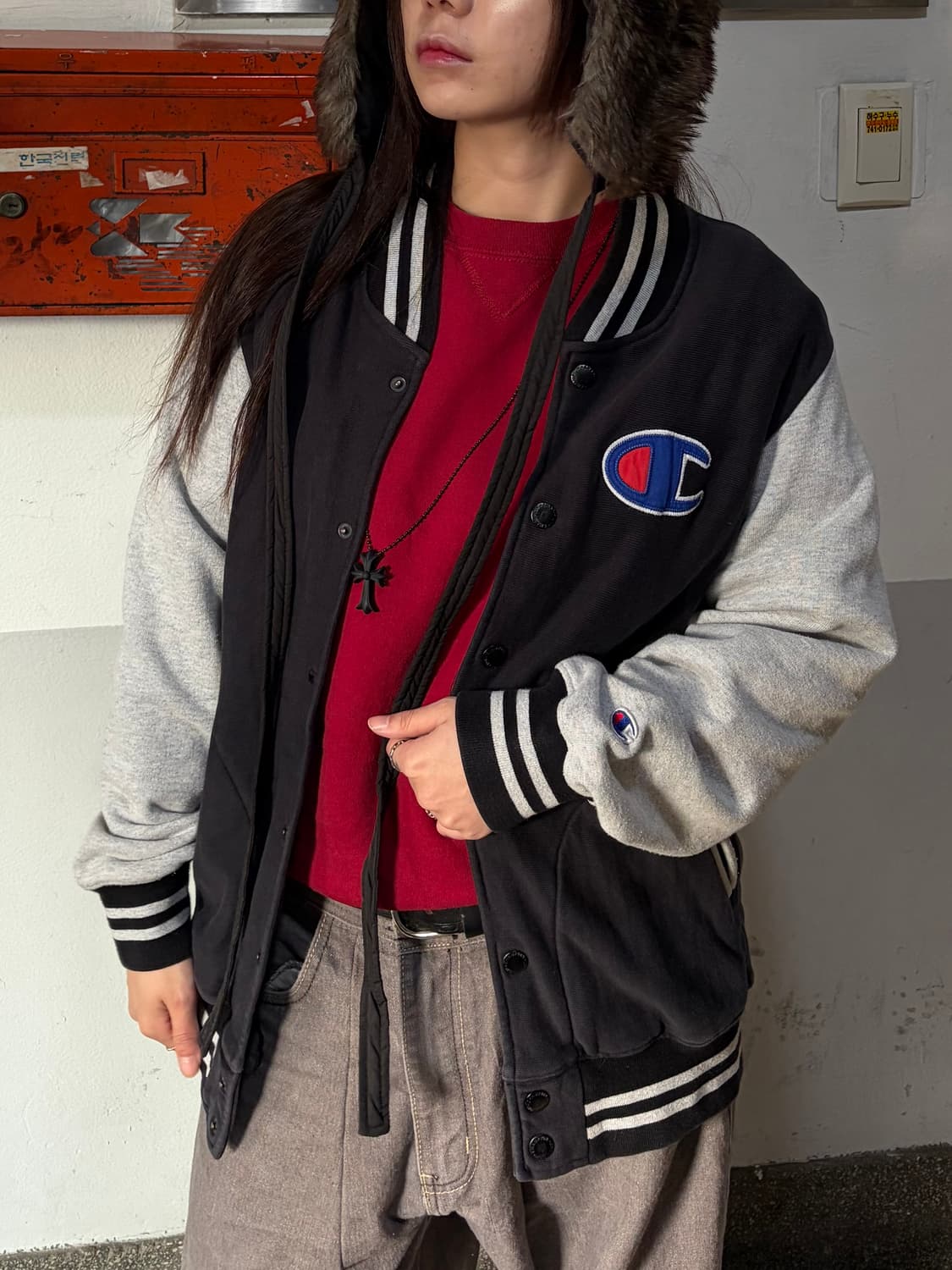 90s CHAMPION 스웻 스타디움 자켓 상품이미지4