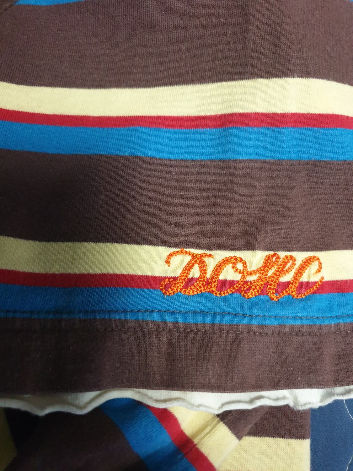 (00s) DOHC 스트라이프 독수리 자수 Y2K 반팔 카라티 (XL) 상품이미지4