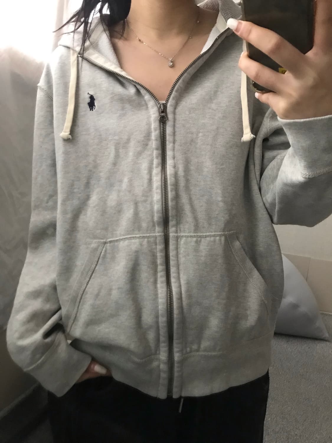 폴로 그레이 코튼 후드집업 상품이미지2