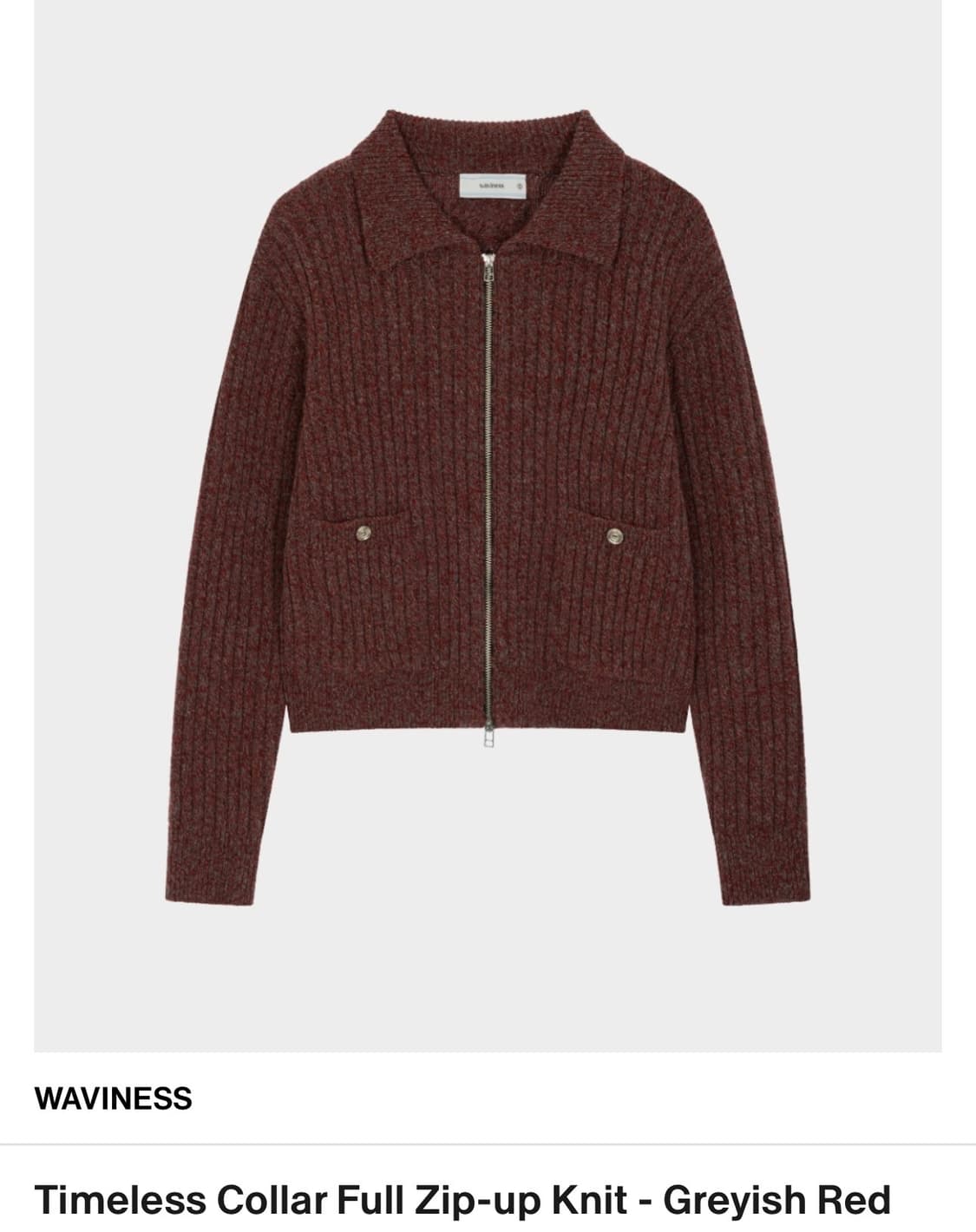 웨이비니스 / 타임리스 카라 풀집업 (그레이시 레드) / 2 상품이미지1