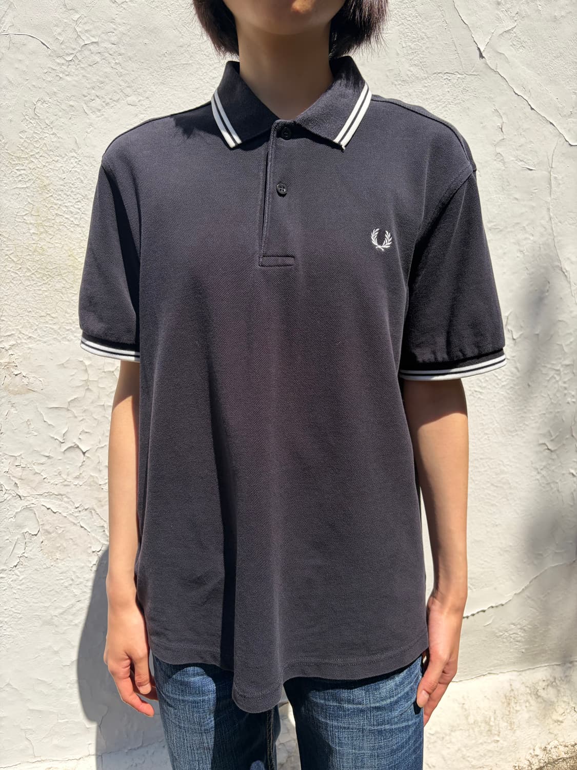 Fred Perry 라인 디테일 카라 반팔 티셔츠 M 상품이미지1