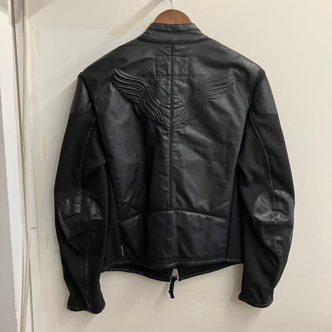 N87 알마니 아르마니 메쉬 가죽 레더 바이커 자켓 상품이미지2