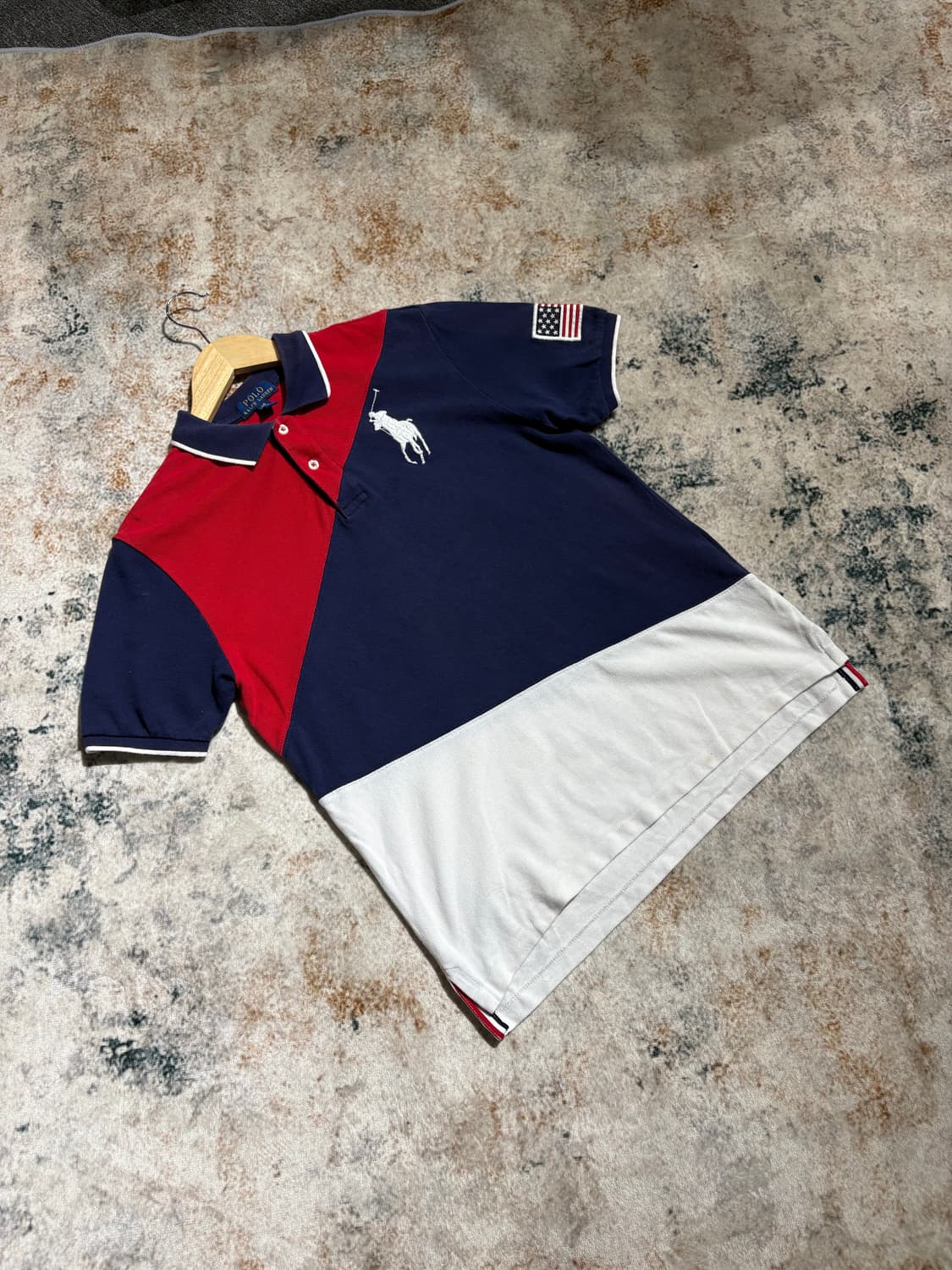 폴로 빅포니 치프키프 성조기 카라 반팔티셔츠 상품이미지1