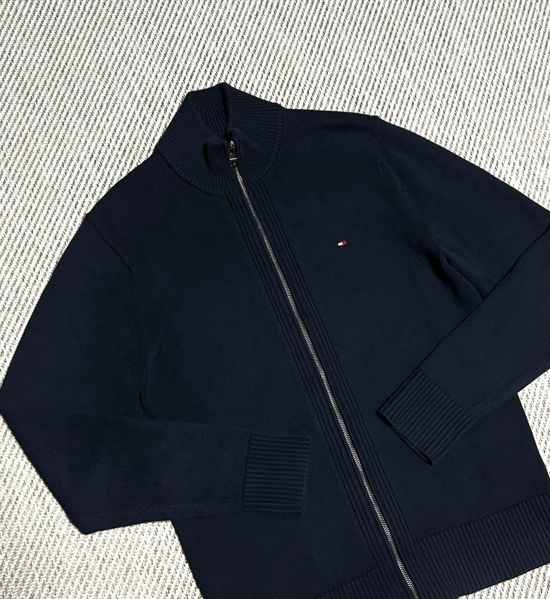 [XL] Tommy 타미힐피거 짙은네이비 헤비 집업 니트 상품이미지2