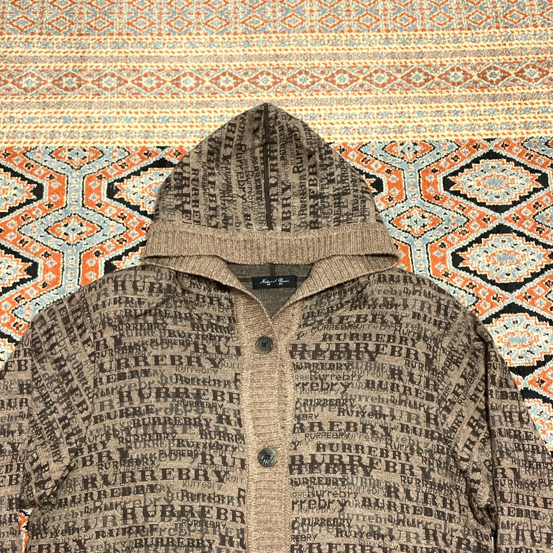 VTG 브라운 패드 후드 가디건 여성L 상품이미지2