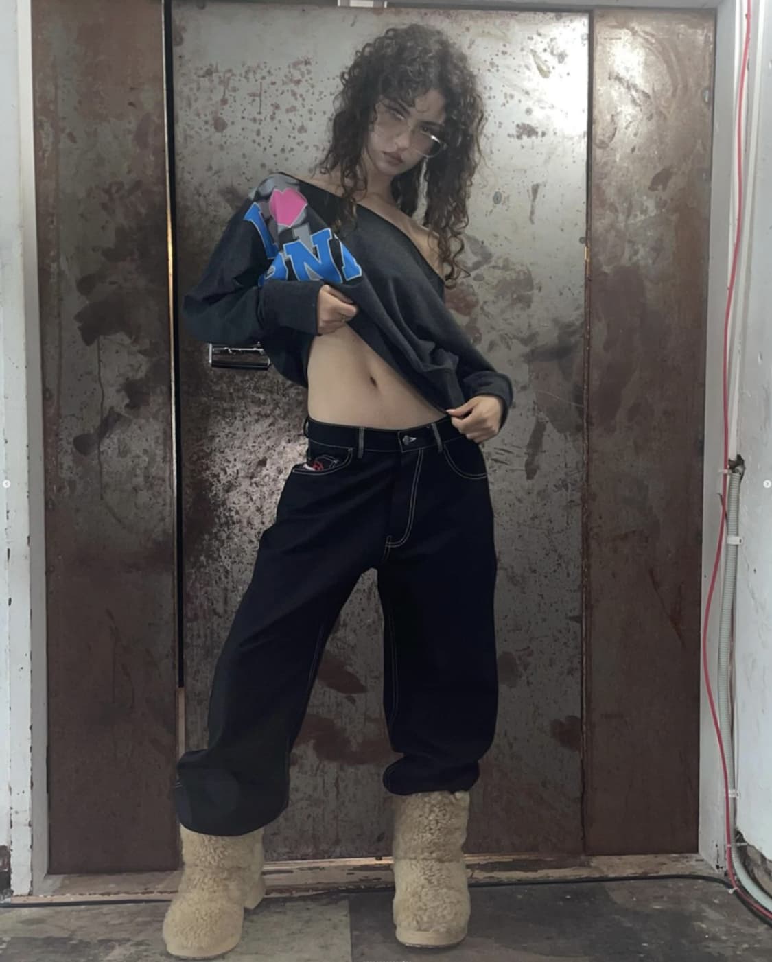 플리즈노팔로우 데빌 888 스티치 팬츠 블랙 1사이즈 상품이미지2