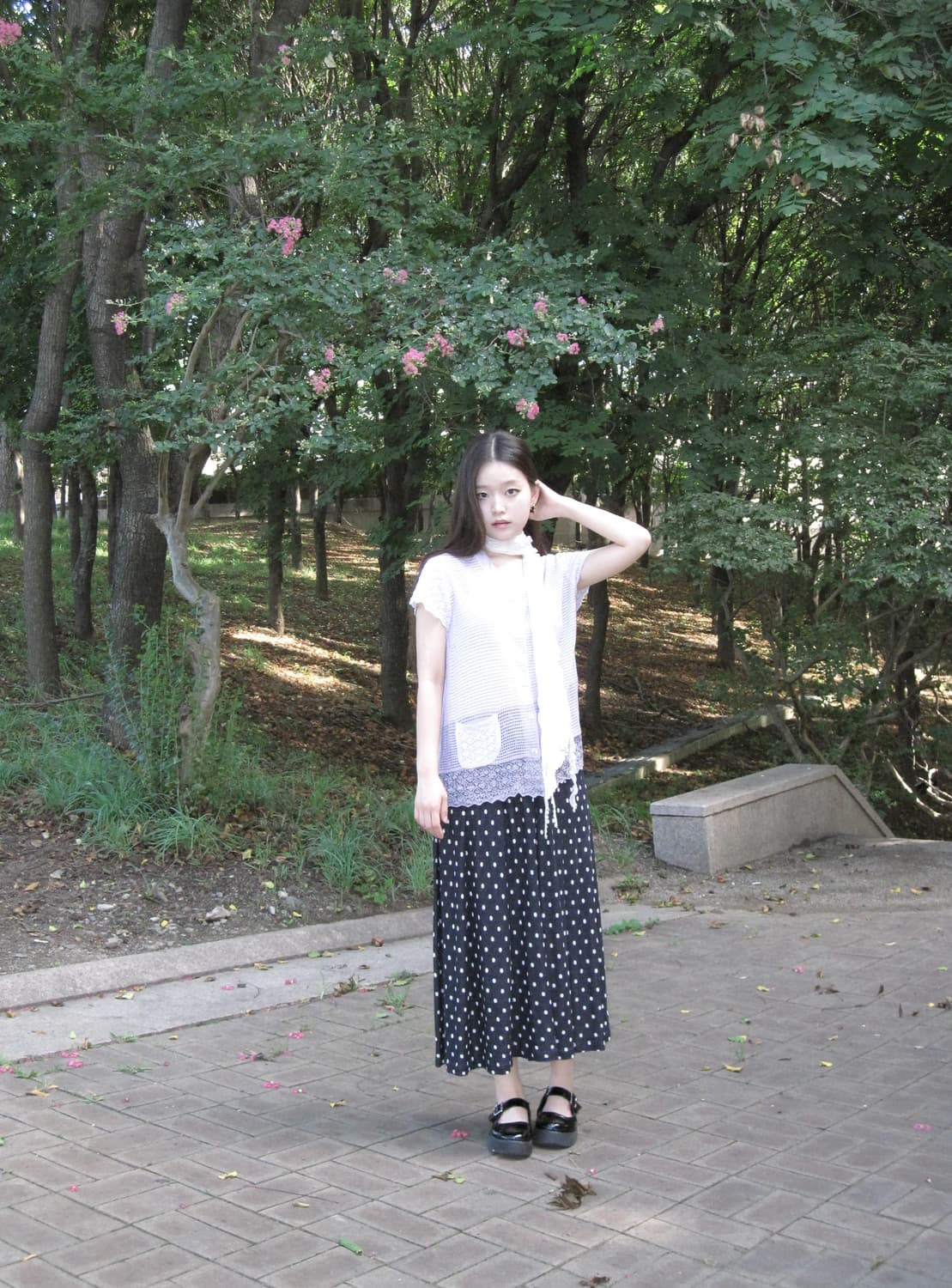 도트 롱 스커트  상품이미지2