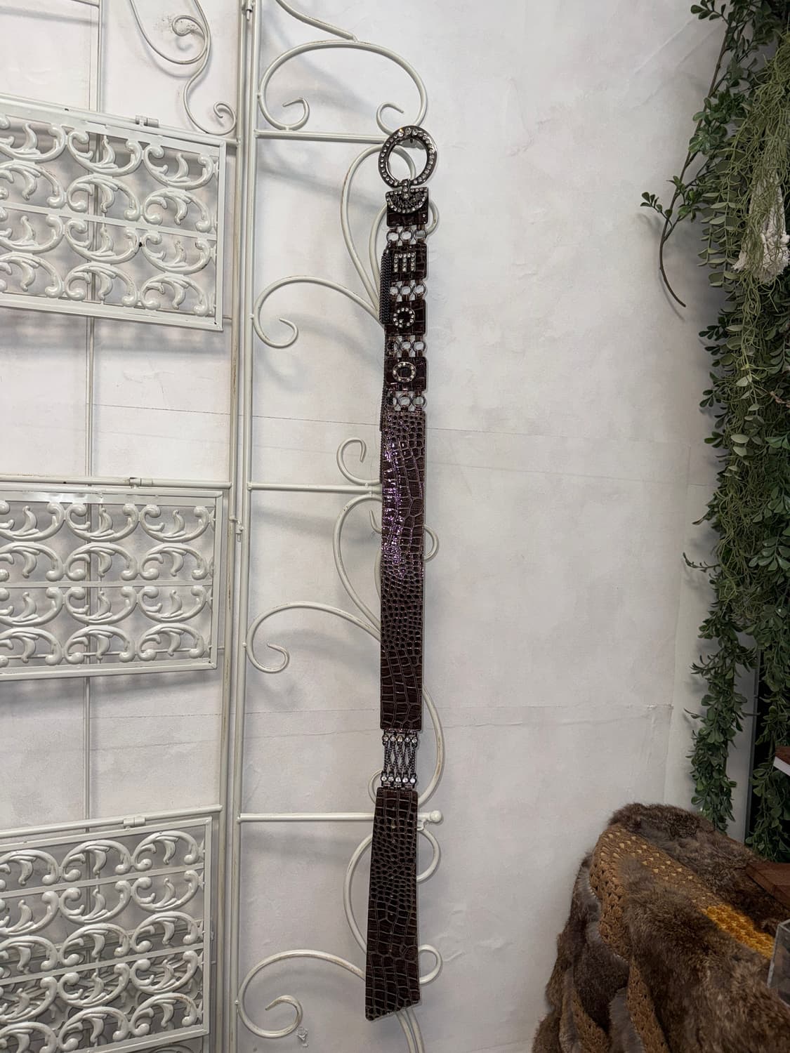 Egoist brown cubic tassel buckle belt 상품이미지4